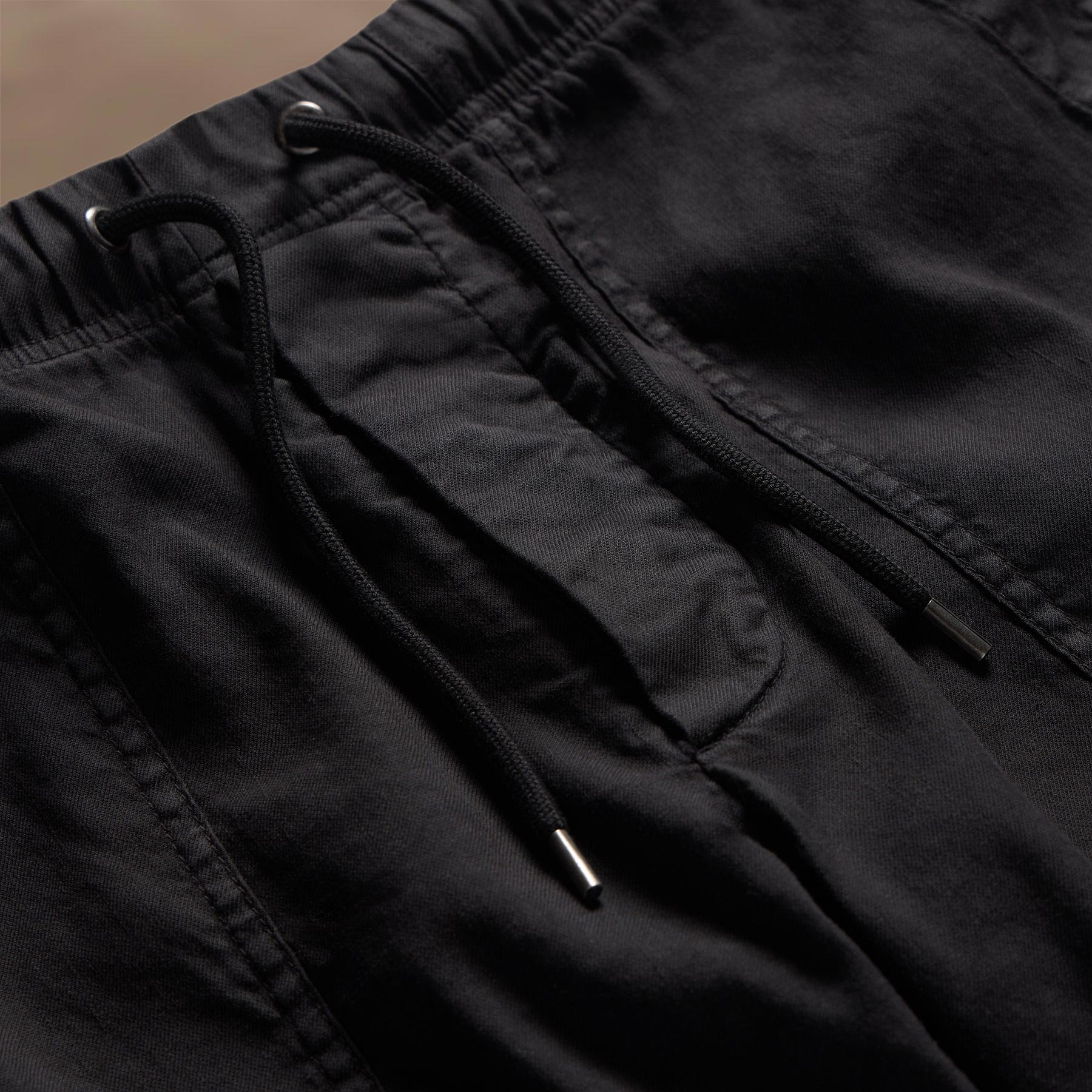 Linen Blend Utility Short - Black