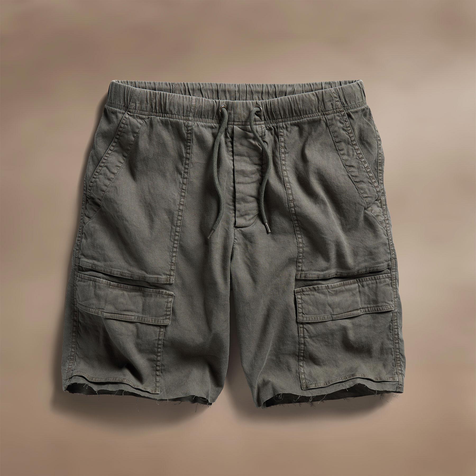 Linen Blend Utility Short - Granite Pigment