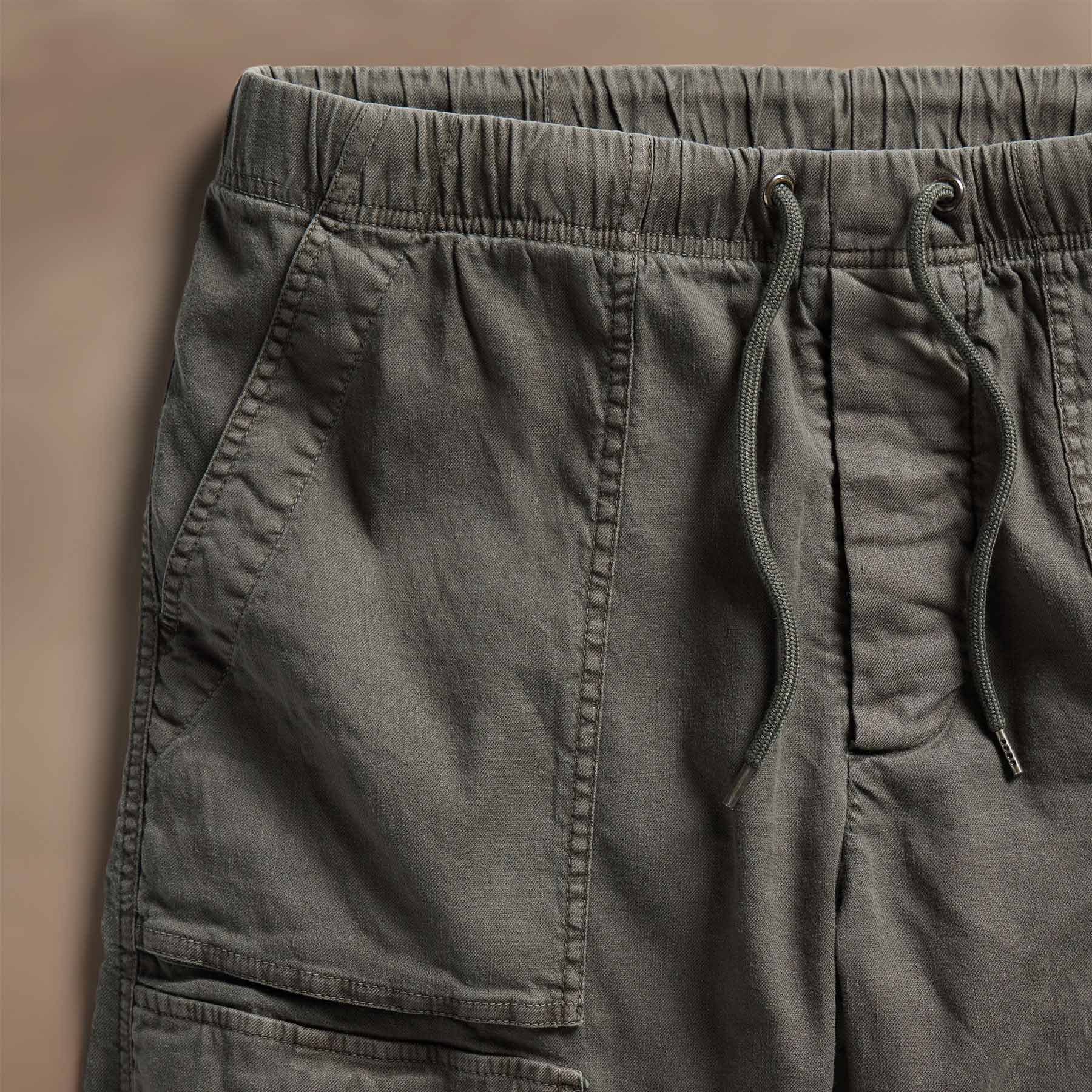 Linen Blend Utility Short - Granite Pigment
