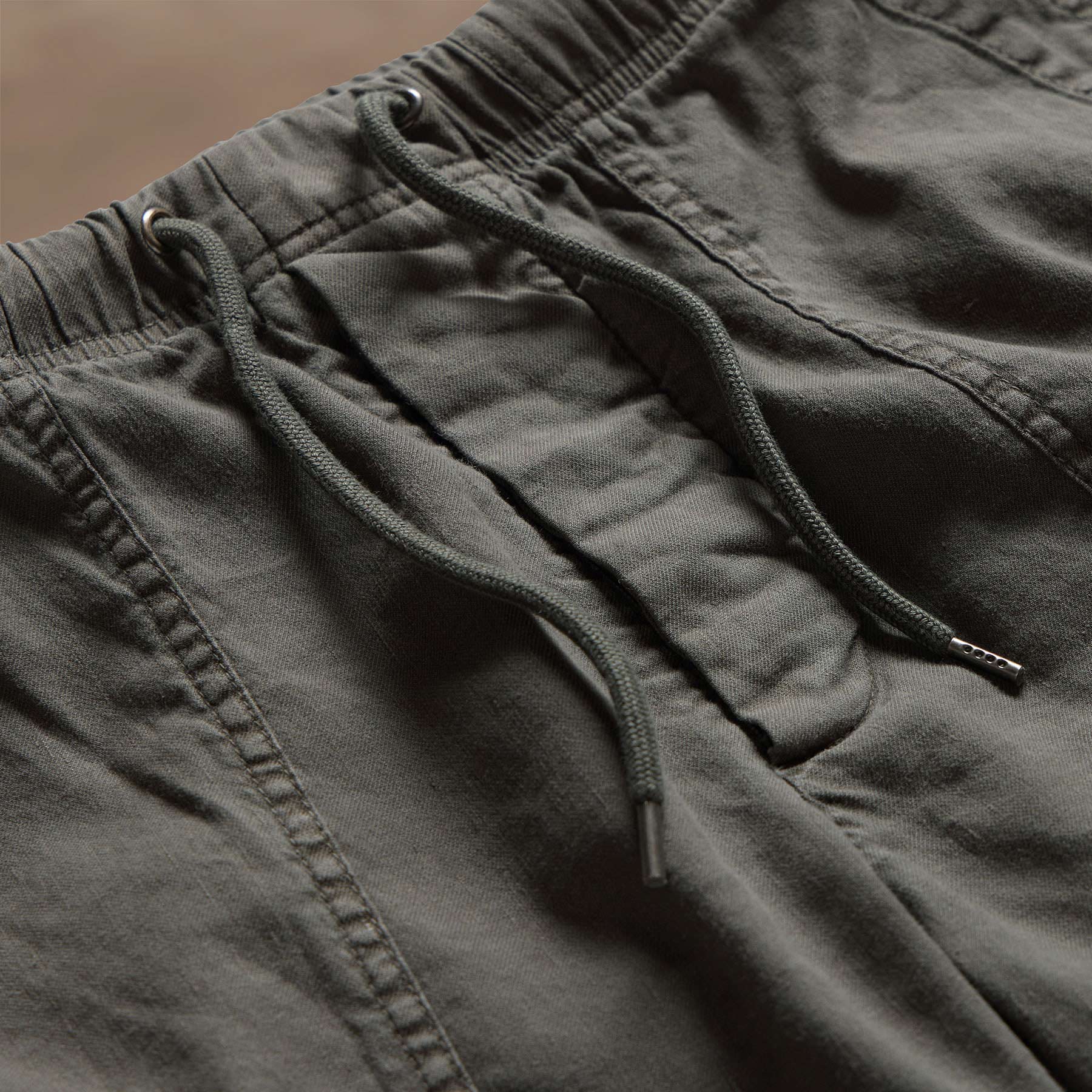 Linen Blend Utility Short - Granite Pigment