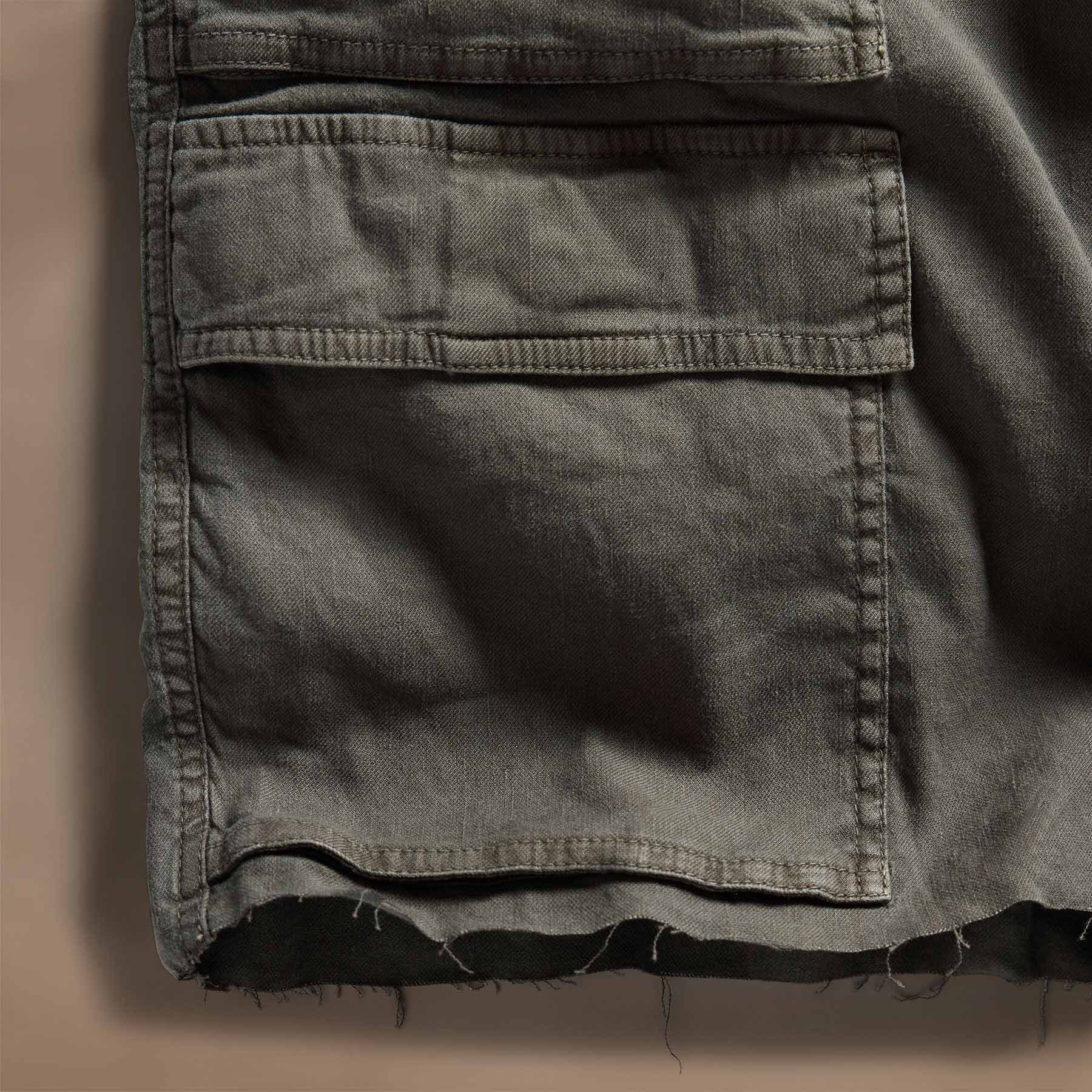 Linen Blend Utility Short - Granite Pigment