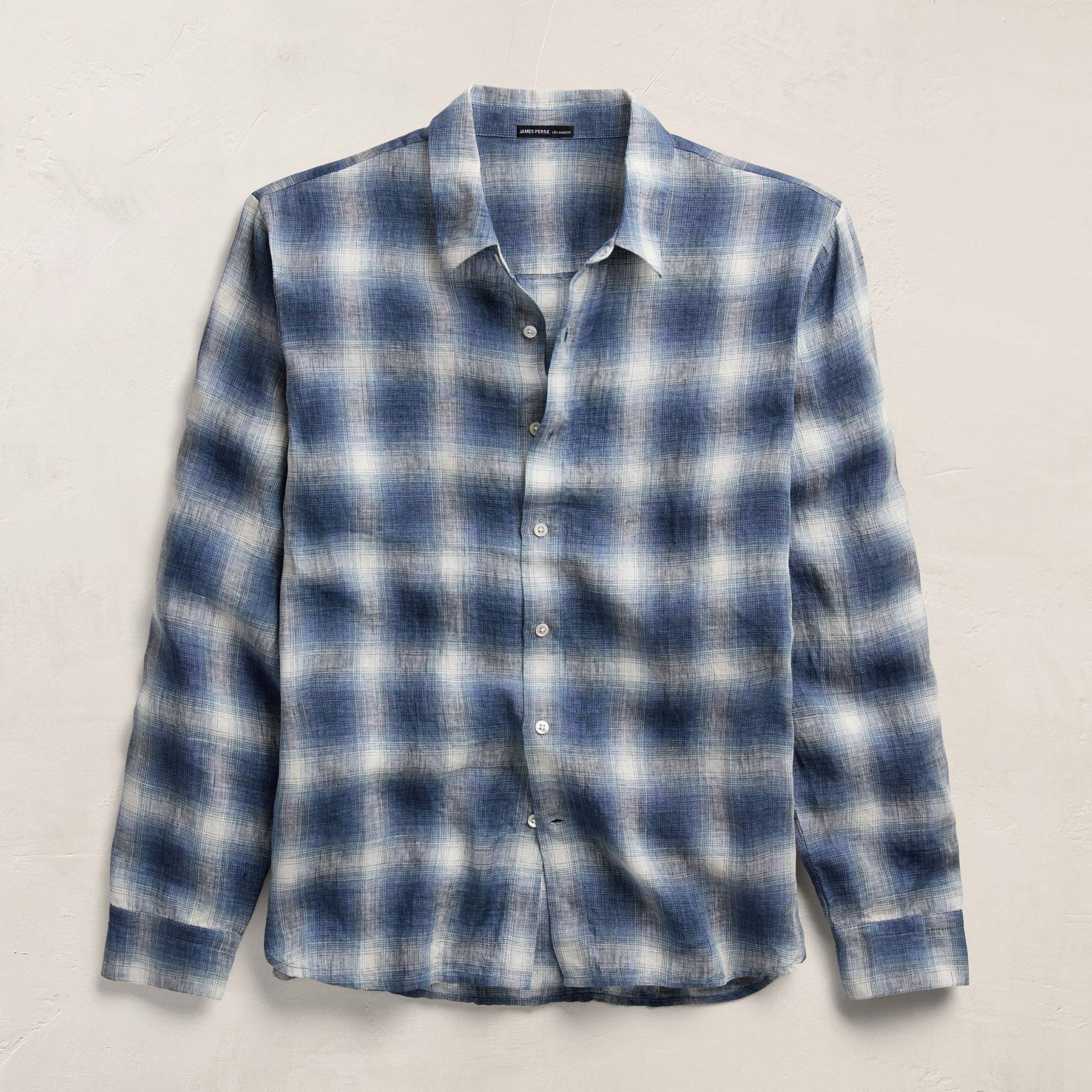 Plaid Linen Shirt - Blue Plaid