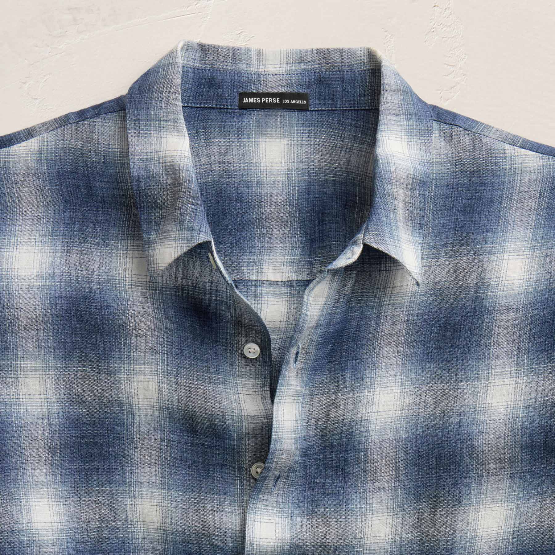 Plaid Linen Shirt - Blue Plaid