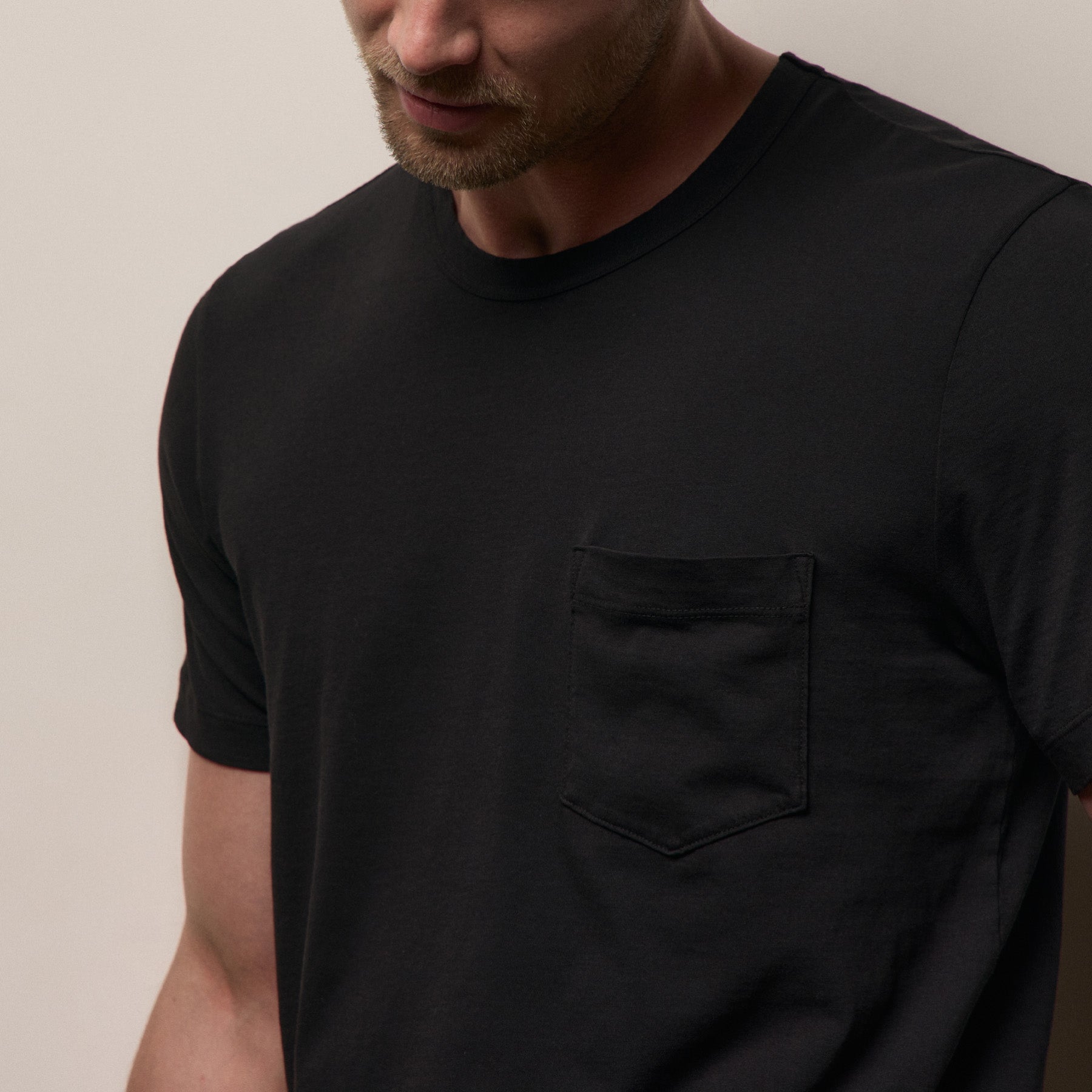 Lightweight Jersey Pocket Tee - Black
