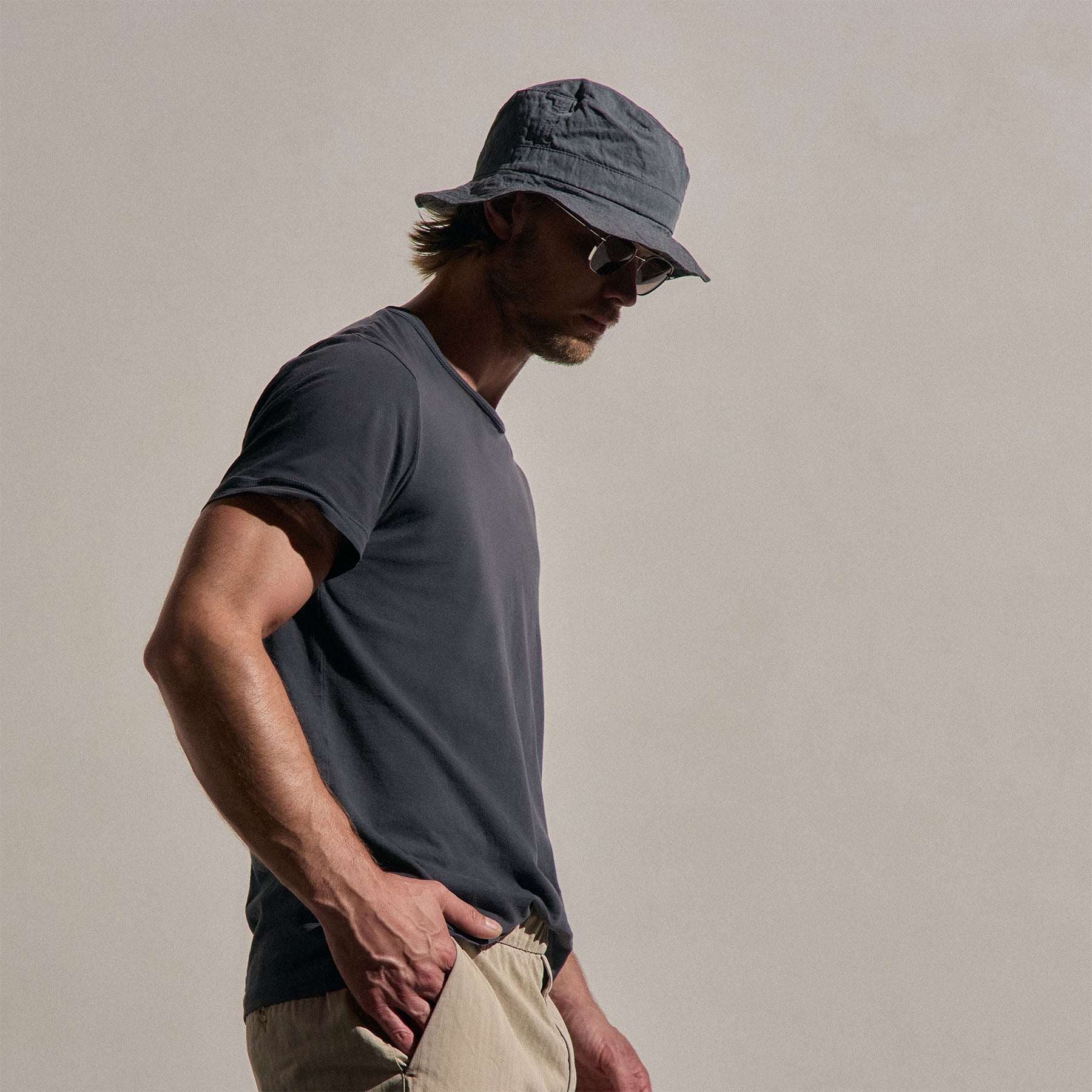 Short Sleeve Crew Neck - Blue Noir Pigment
