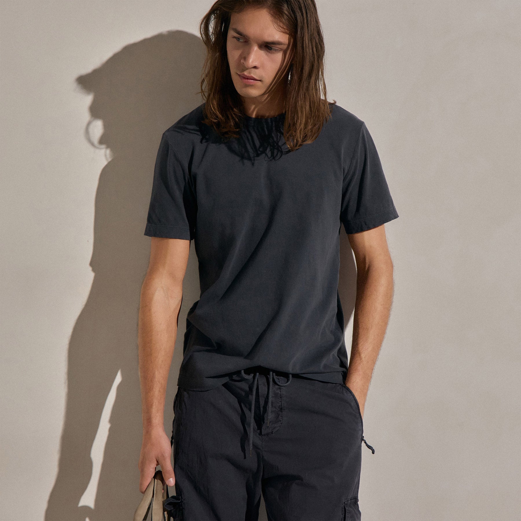 Short Sleeve Crew Neck - Blue Noir Pigment