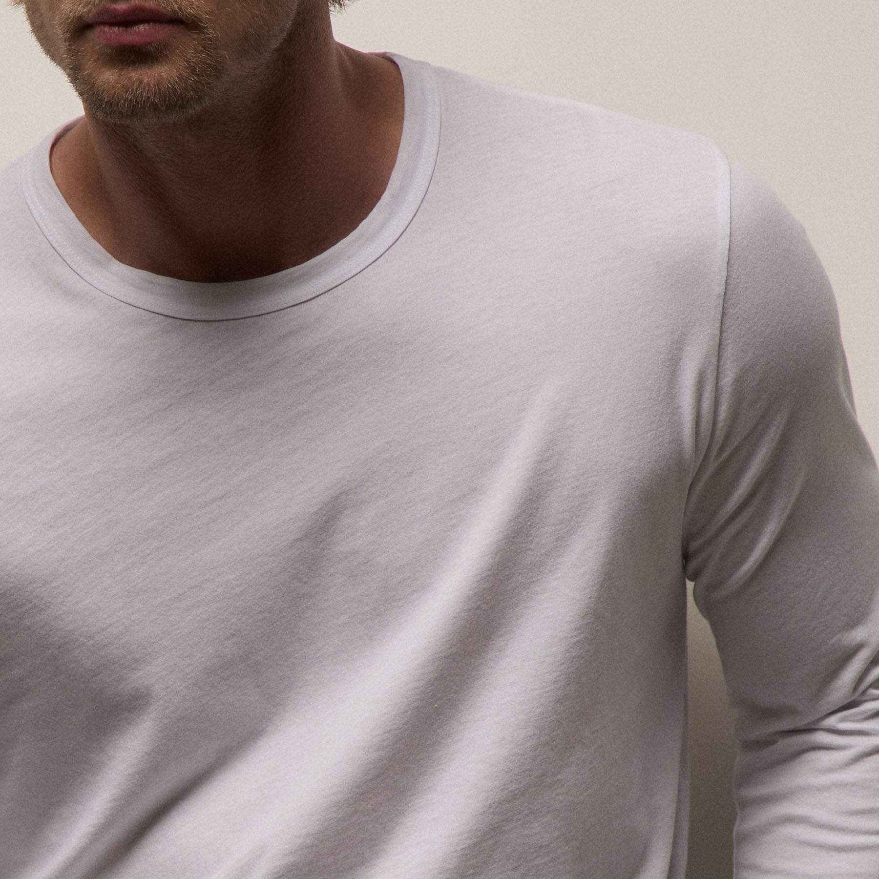Long Sleeve Crew Neck - White