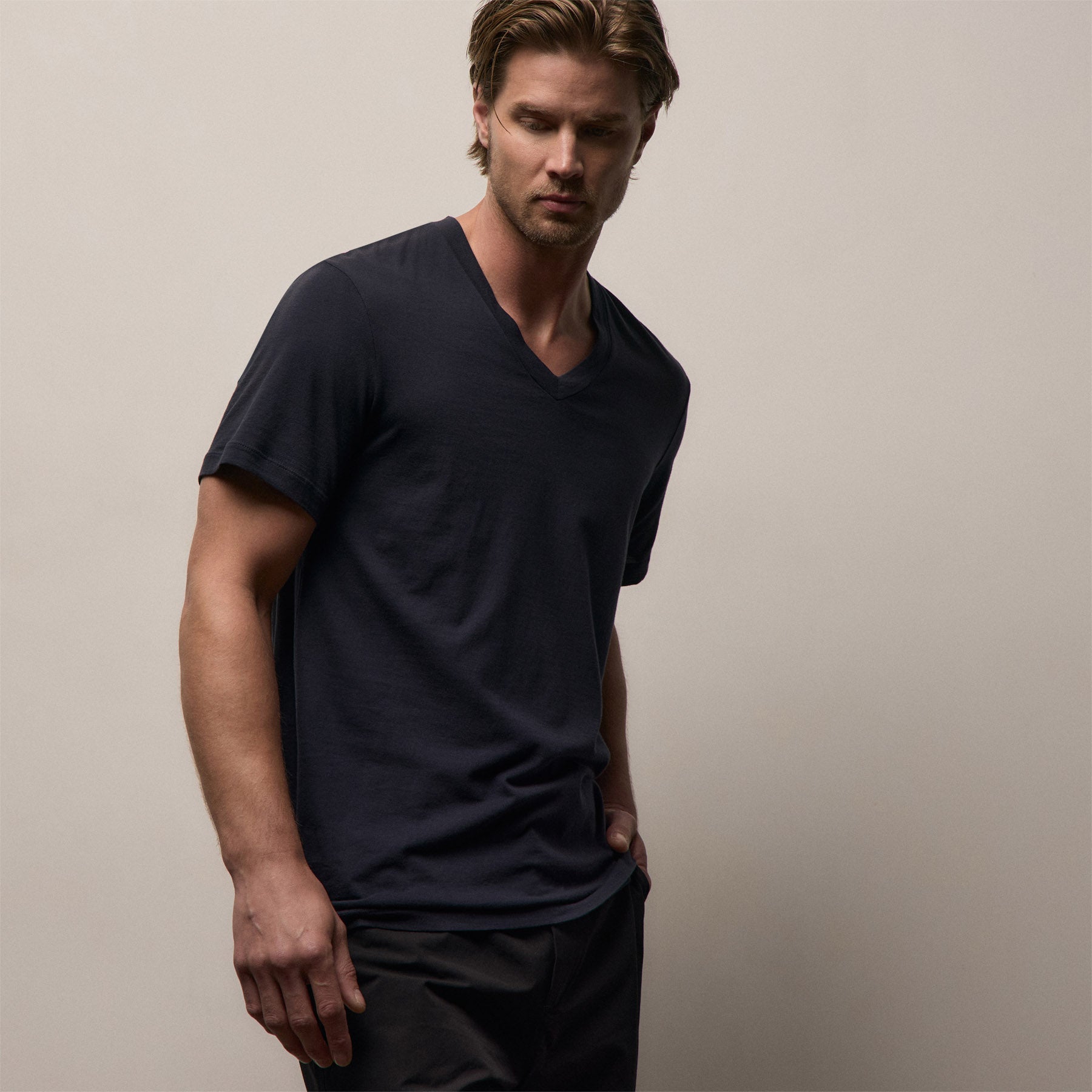 Short Sleeve V Neck - Deep
