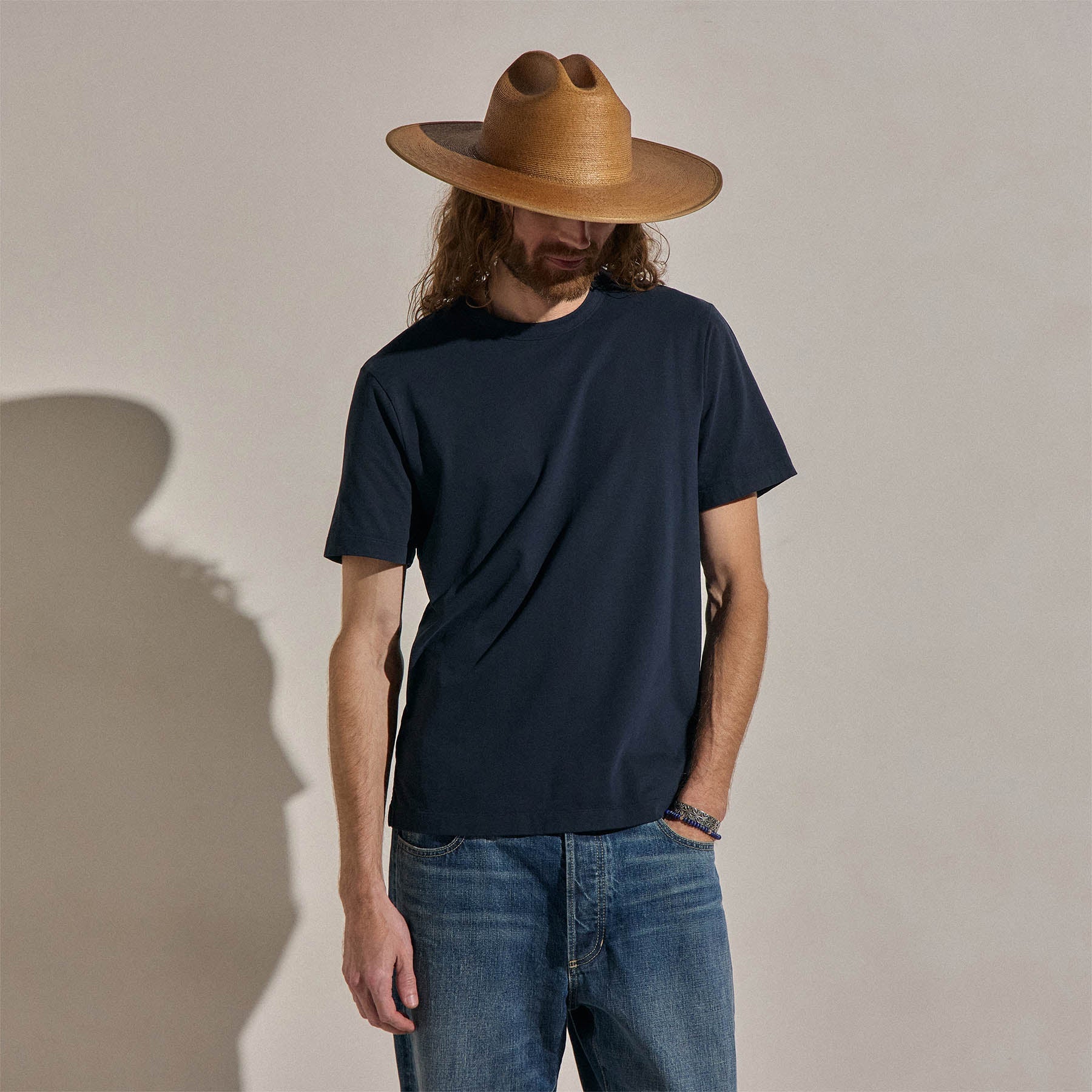 Heavy Luxe Jersey Crew - Blue Noir