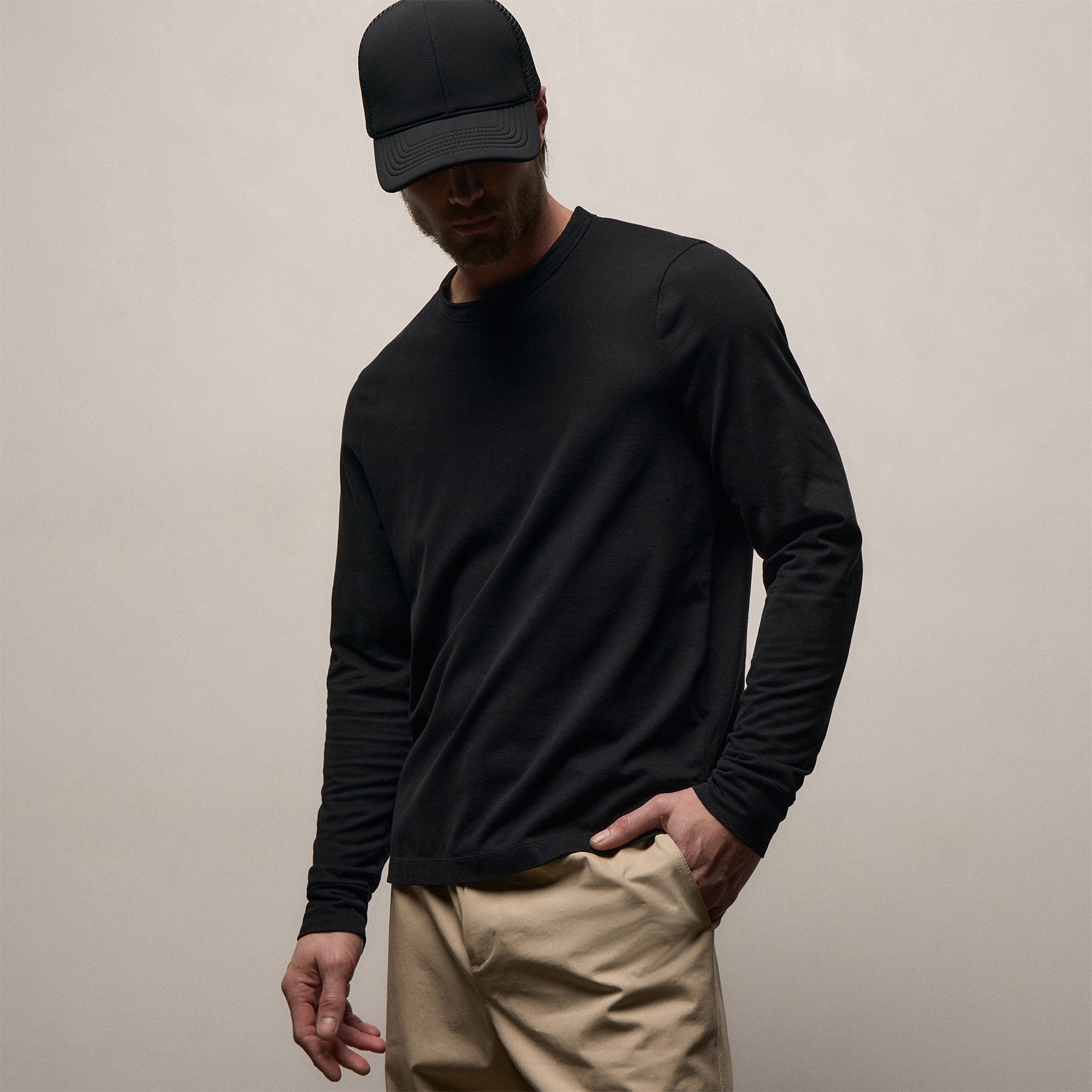 Heavy Luxe Jersey Long Sleeve - Black