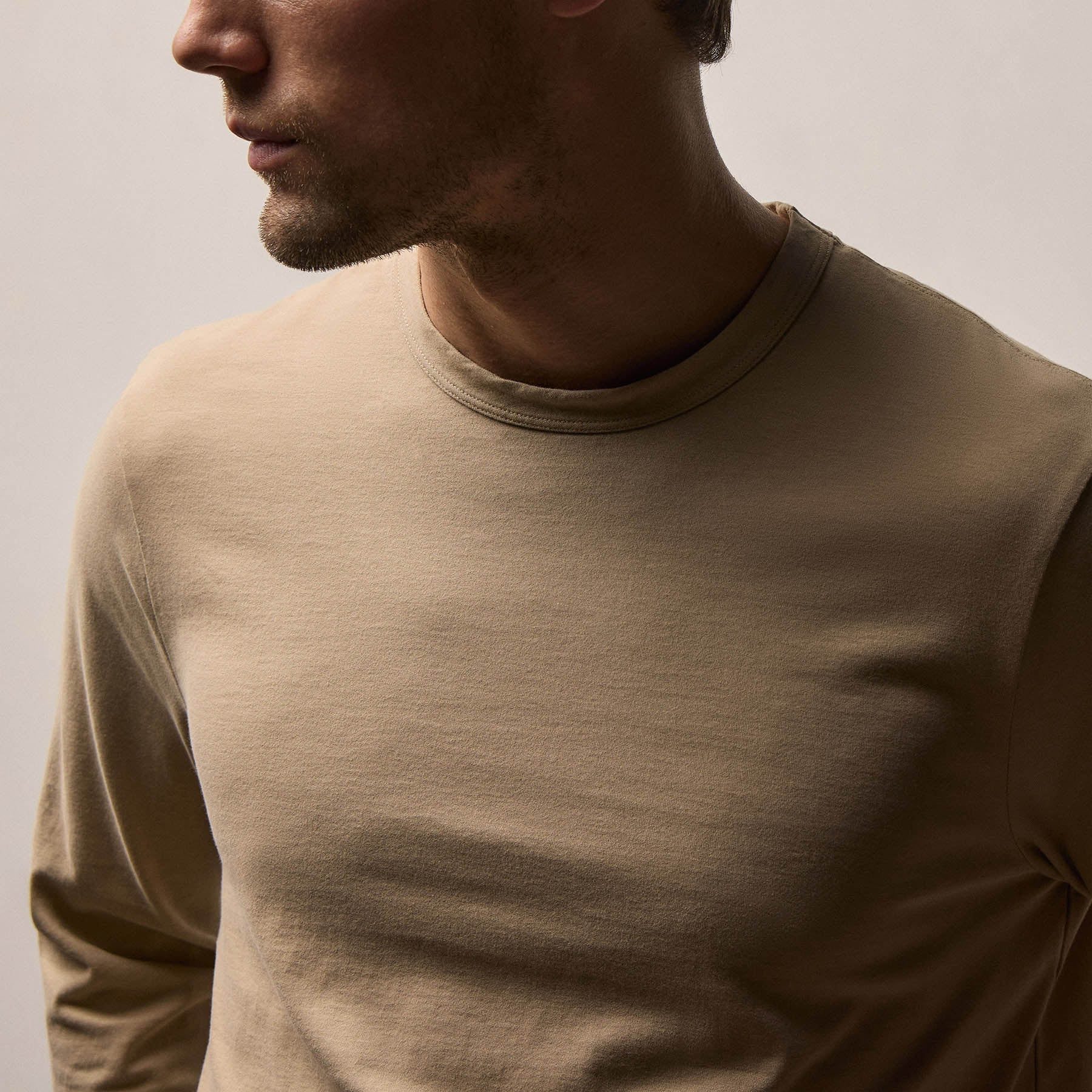 Heavy Luxe Jersey Long Sleeve - Light Khaki