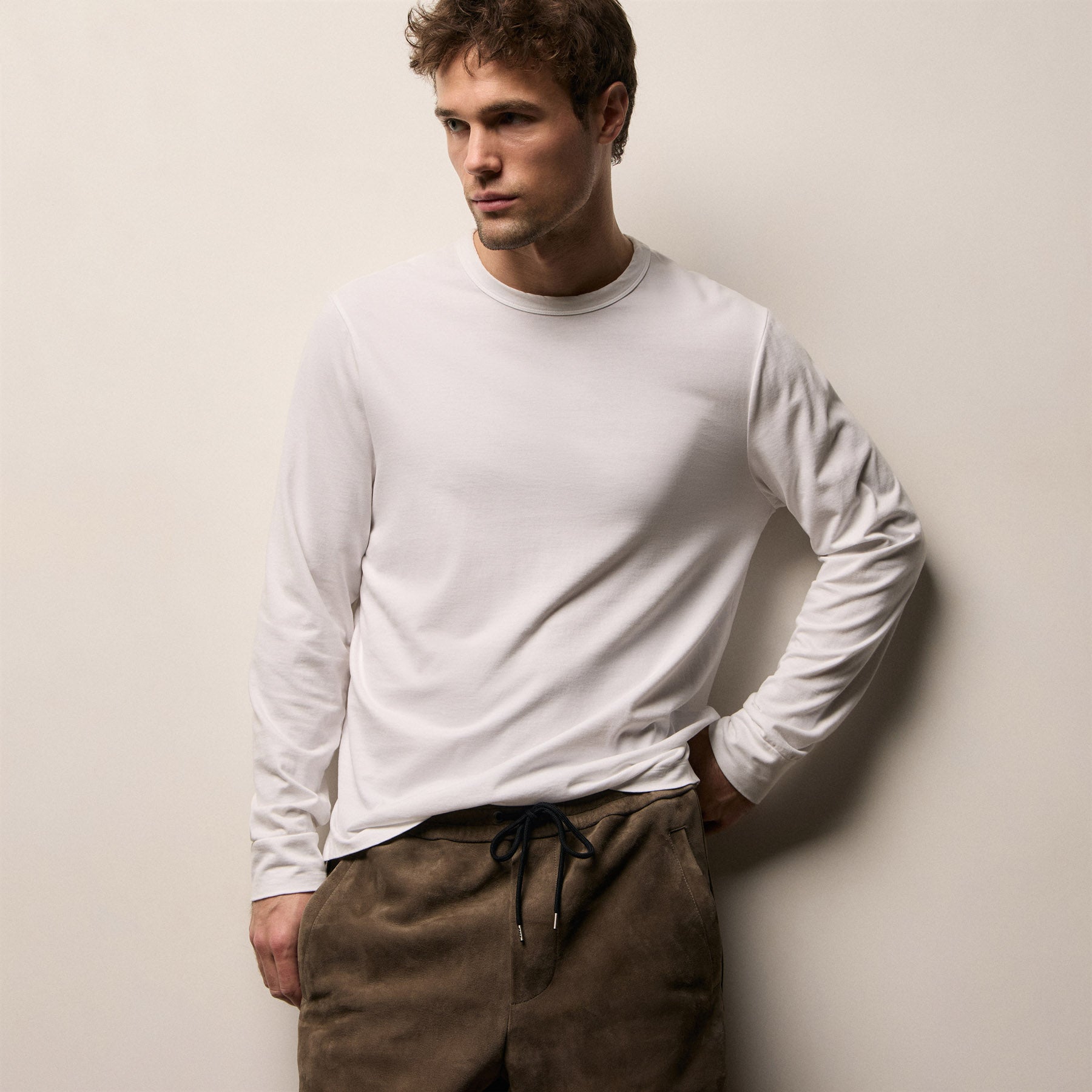 Heavy Luxe Jersey Long Sleeve - White