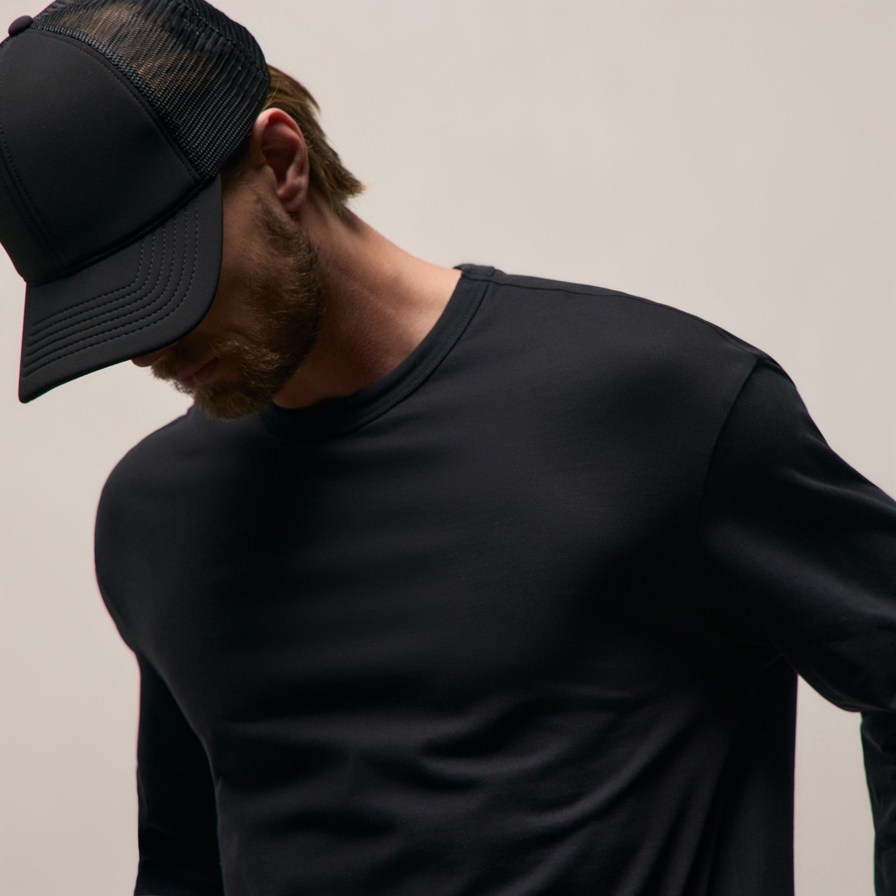 Heavy Luxe Jersey Oversized Long Sleeve - Black