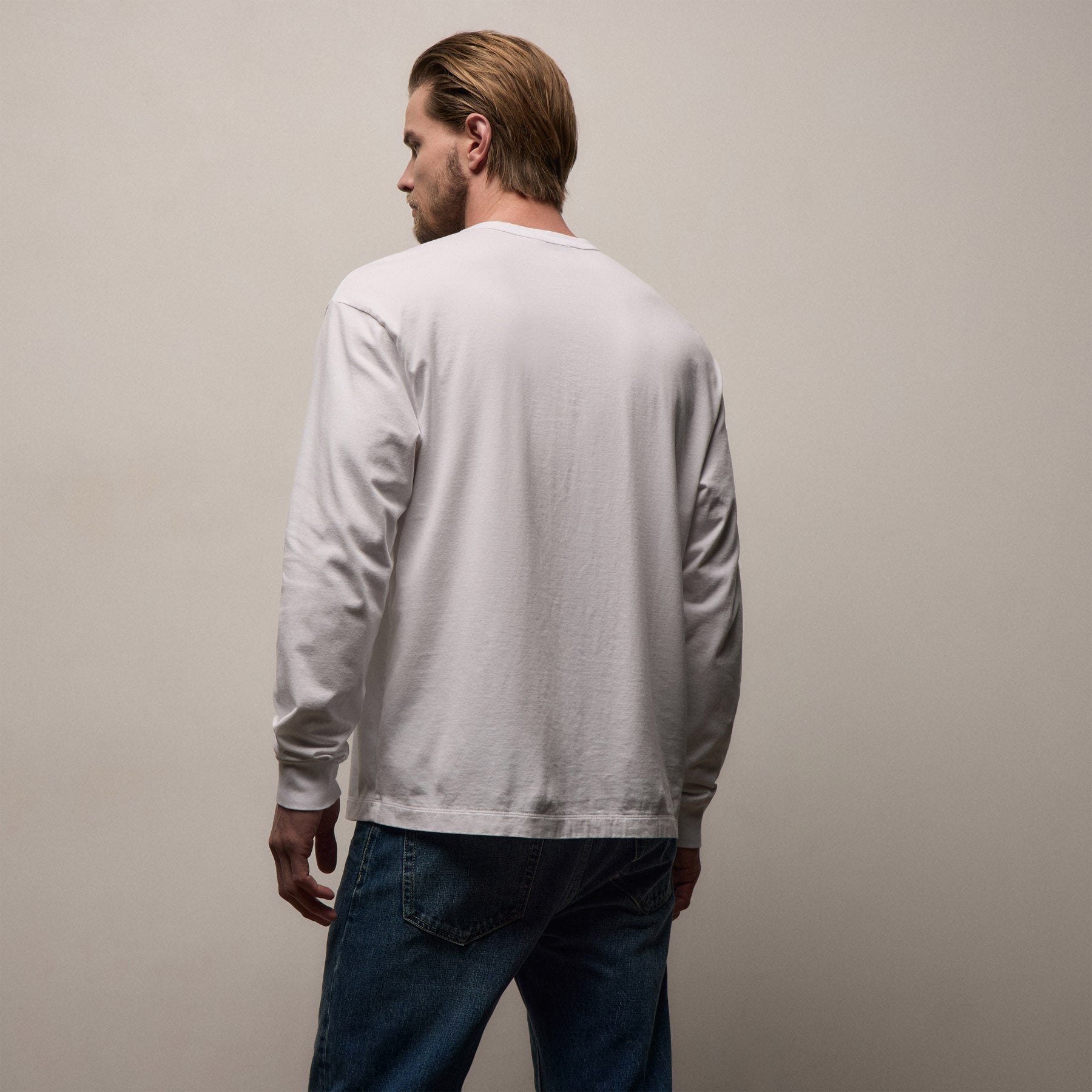 Heavy Luxe Jersey Oversized Long Sleeve - White