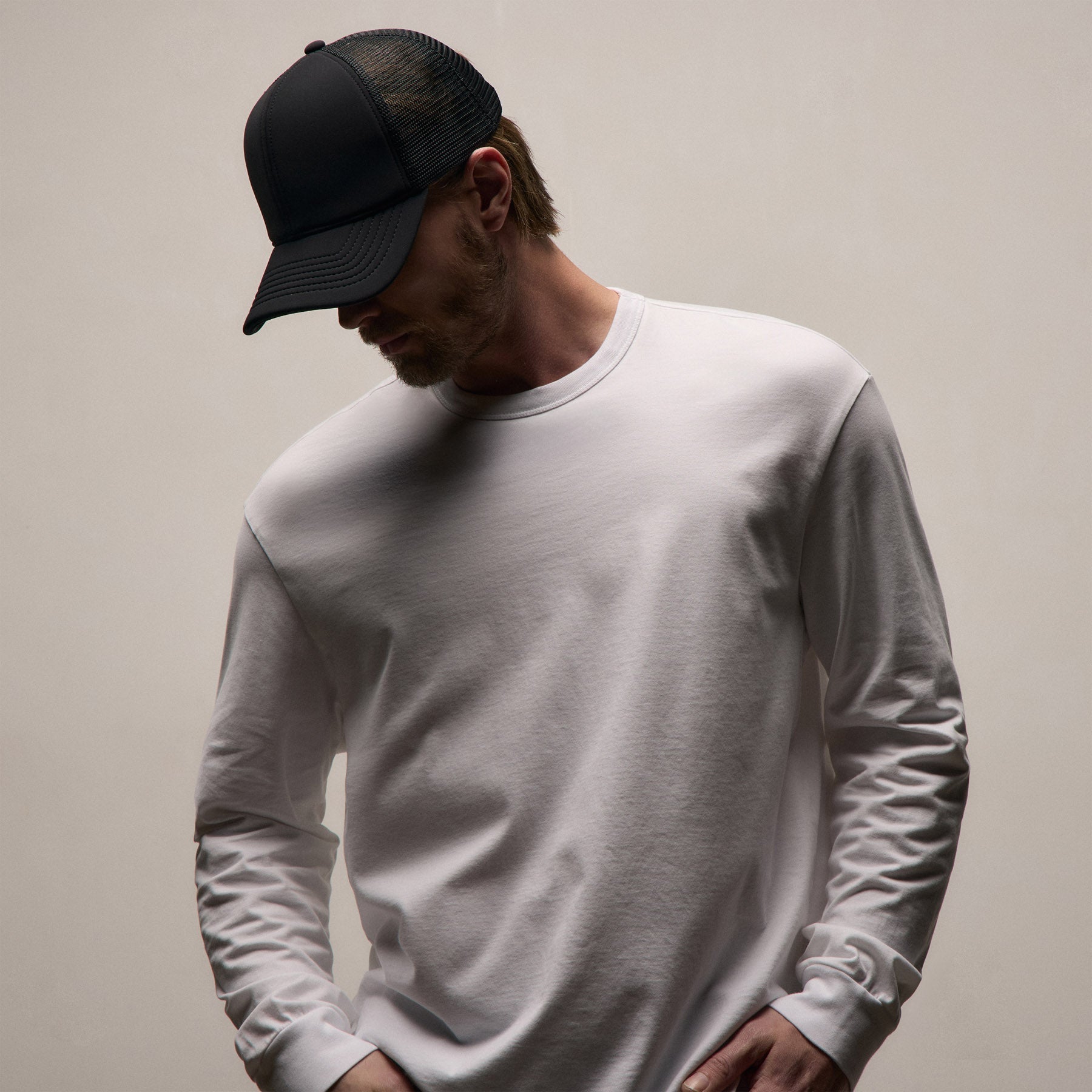 Heavy Luxe Jersey Oversized Long Sleeve - White