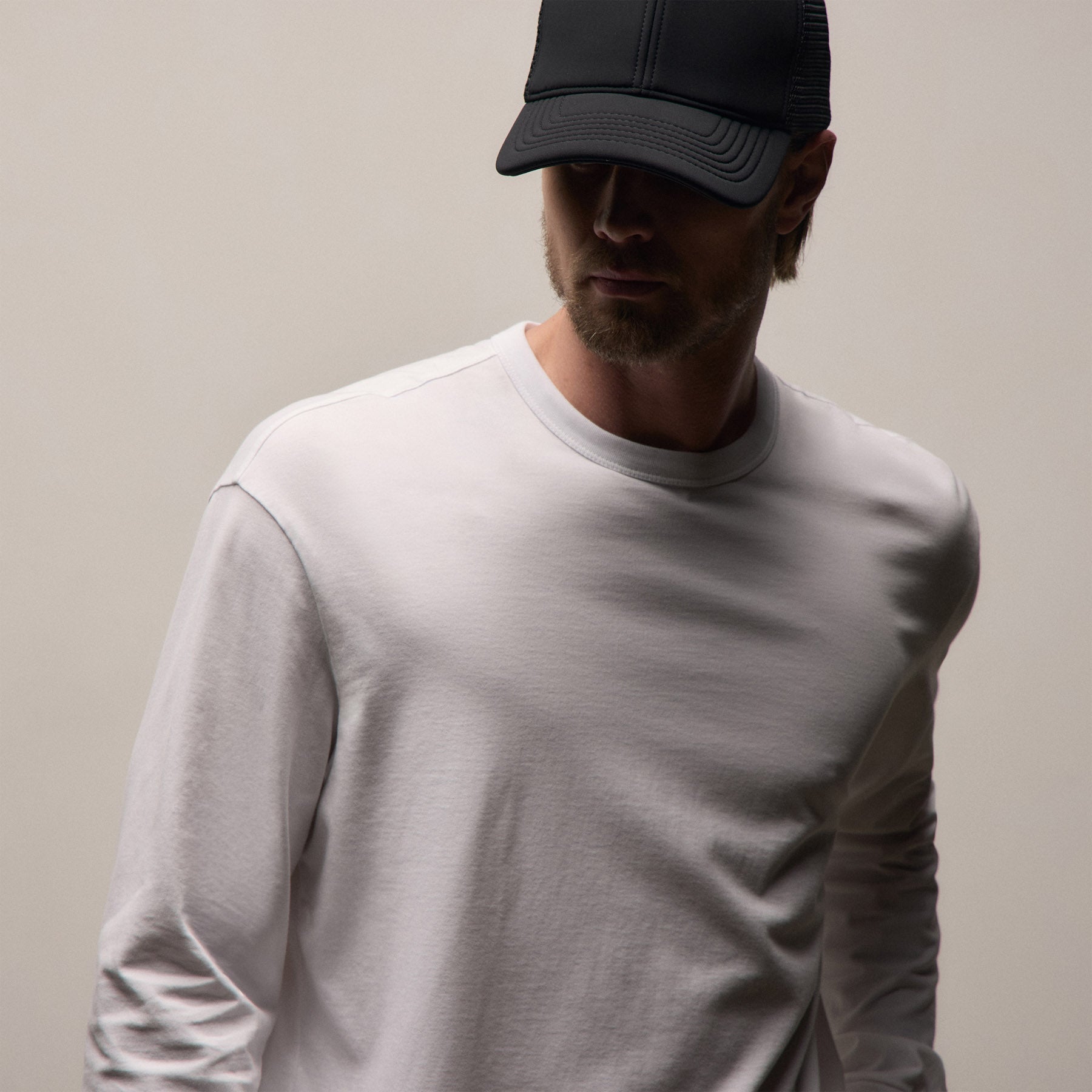 Heavy Luxe Jersey Oversized Long Sleeve - White
