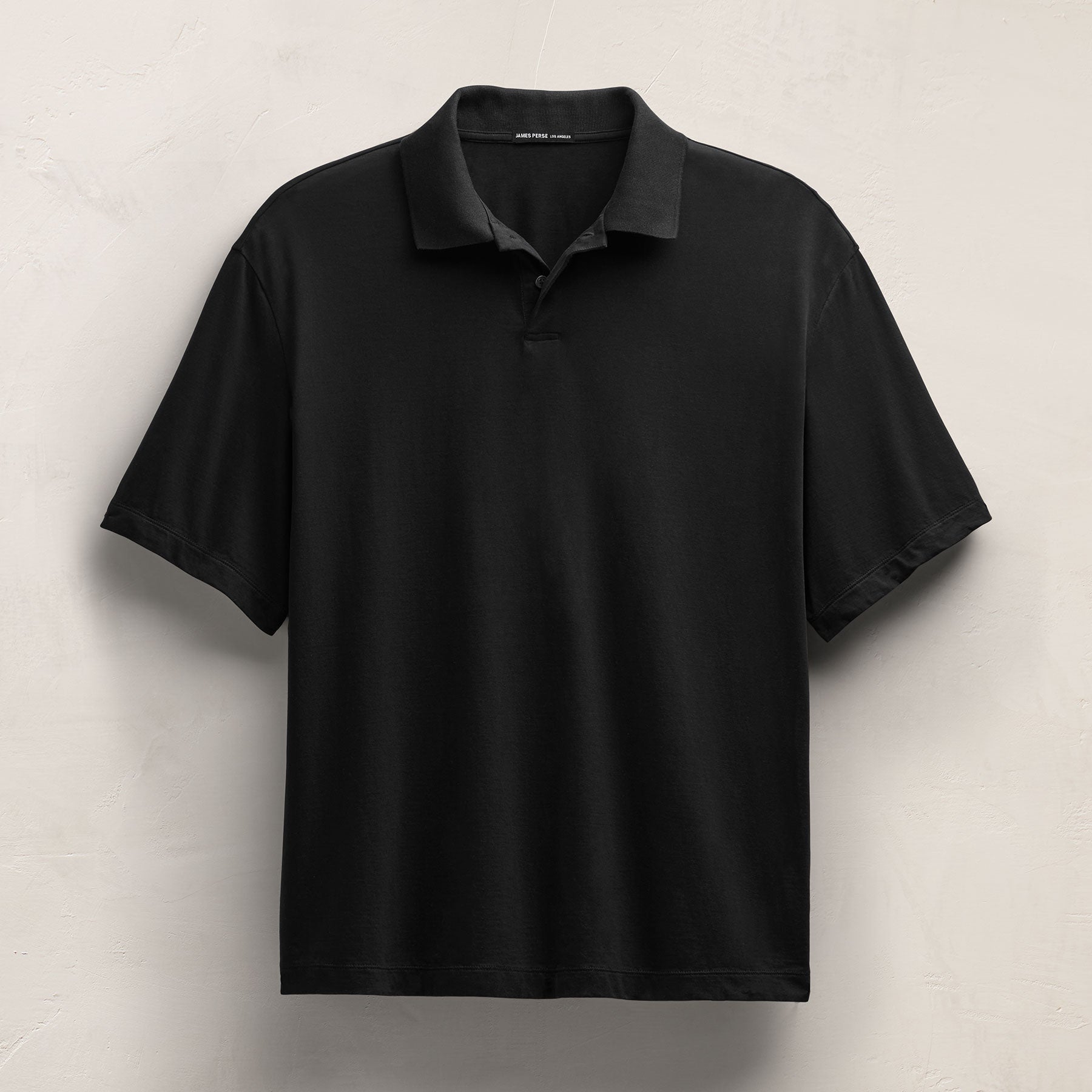 Heavy Luxe Jersey Oversized Polo - Black