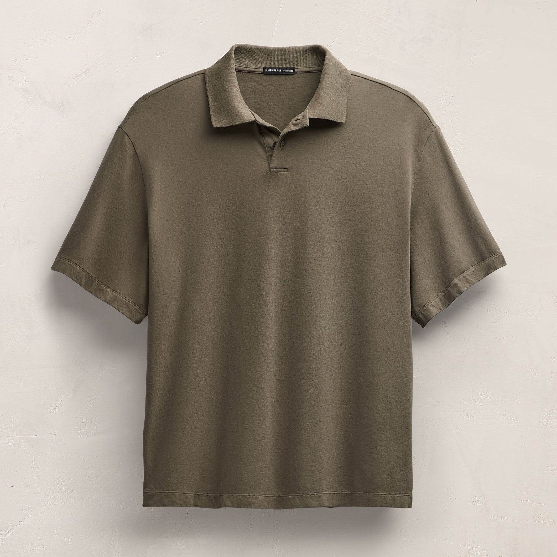 Heavy Luxe Jersey Oversized Polo - Light Olive