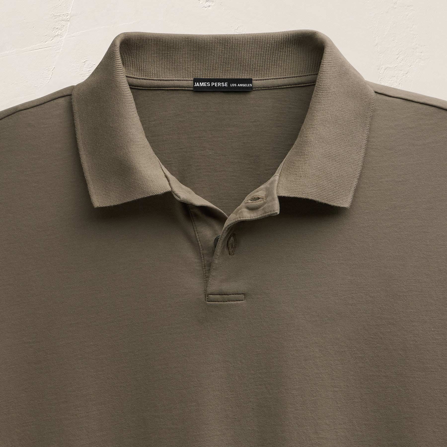 Heavy Luxe Jersey Oversized Polo - Light Olive