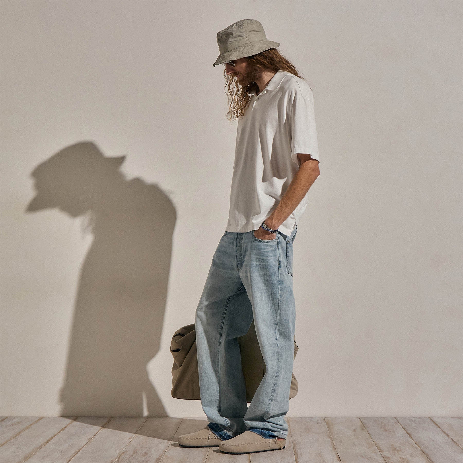 Heavy Luxe Jersey Oversized Polo - White