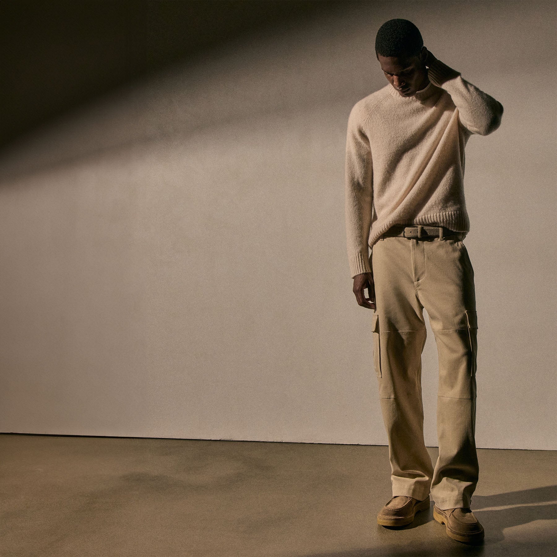 Cashmere Touch Cotton Cargo - Light Khaki