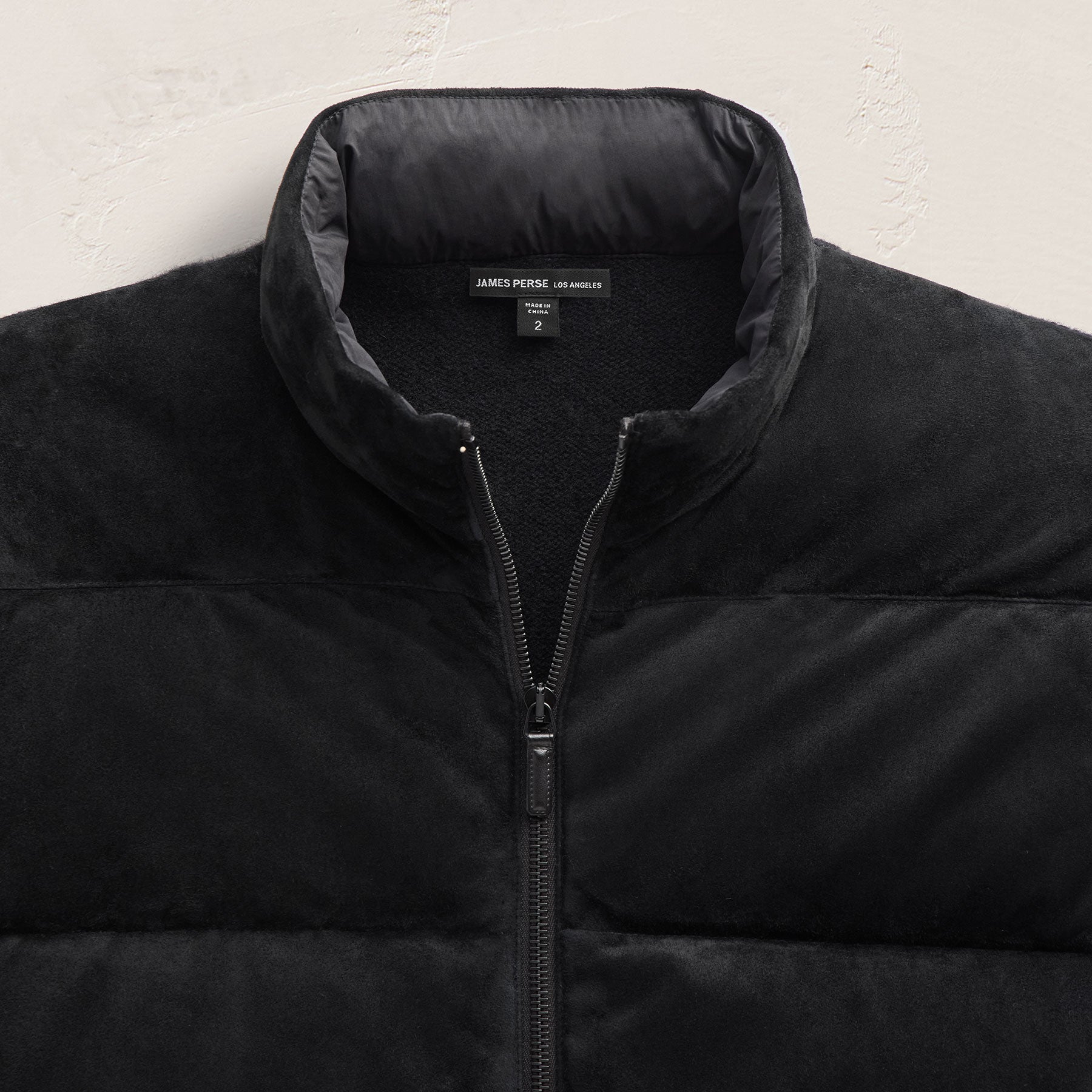 Suede Front Zip Up Sweater - Black
