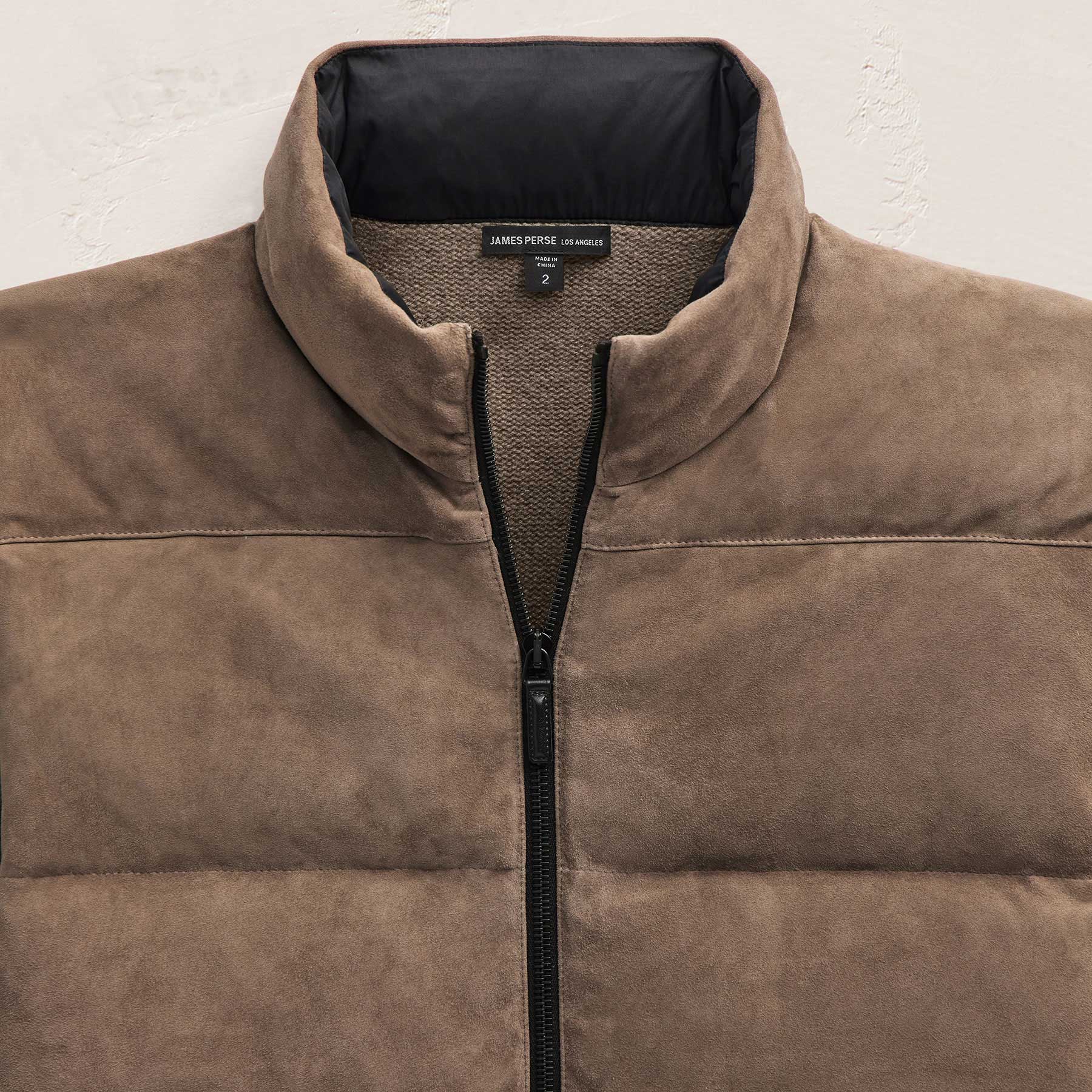 Suede Front Zip Up Sweater - Caribou