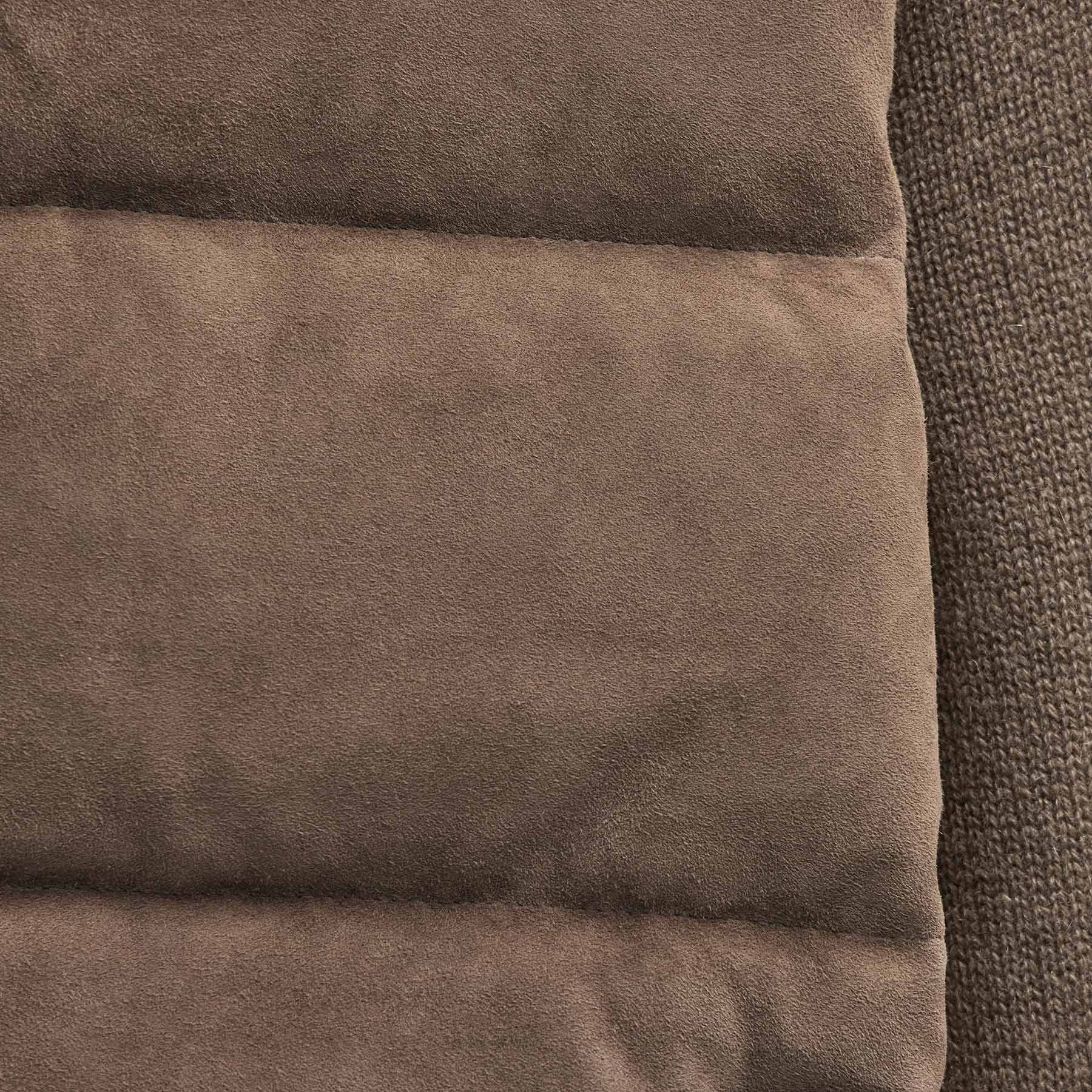 Suede Front Zip Up Sweater - Caribou