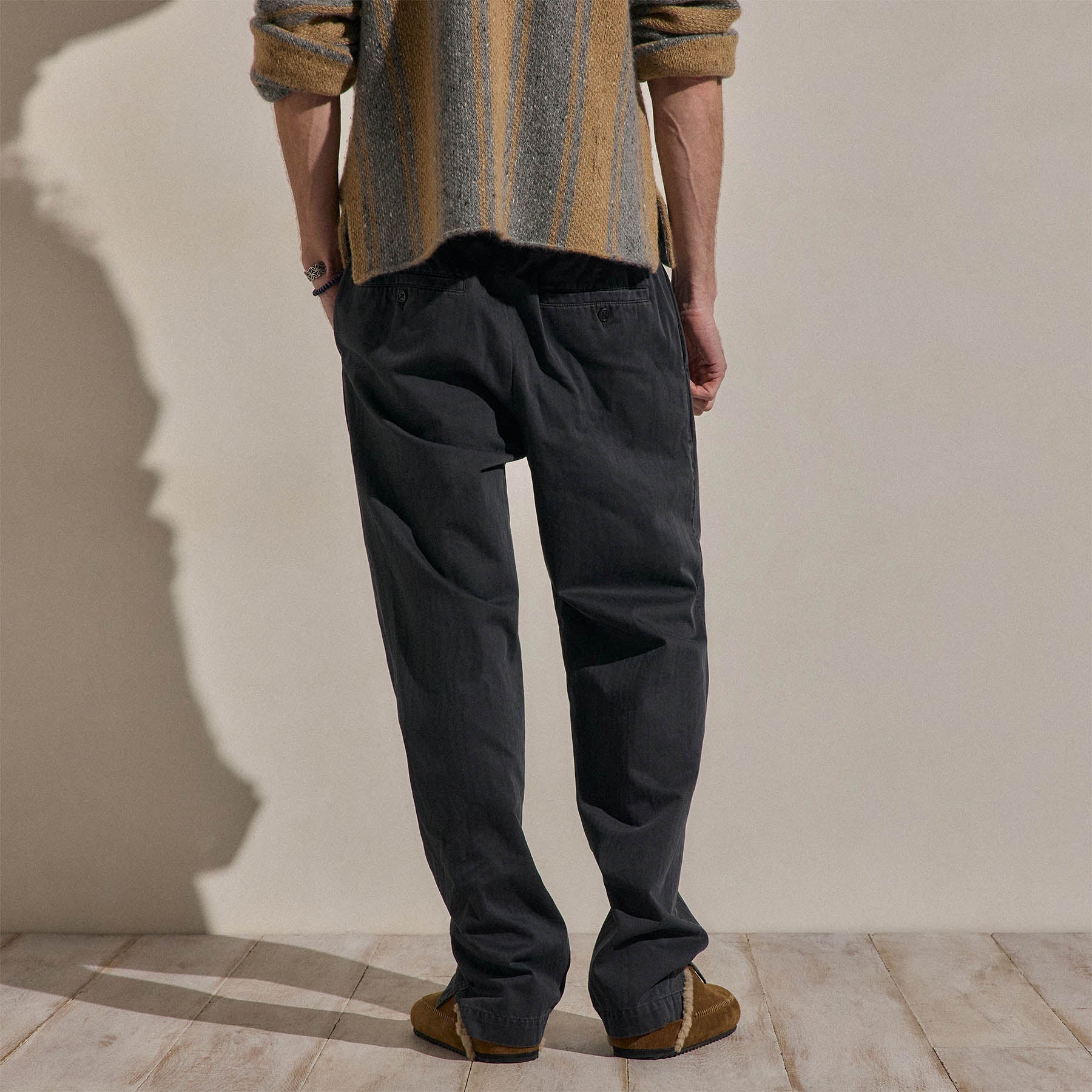 Herringbone Twill Trouser - Blue Noir Pigment