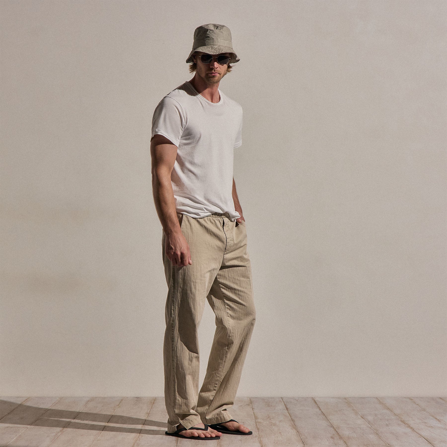Herringbone Twill Trouser - Flax Pigment