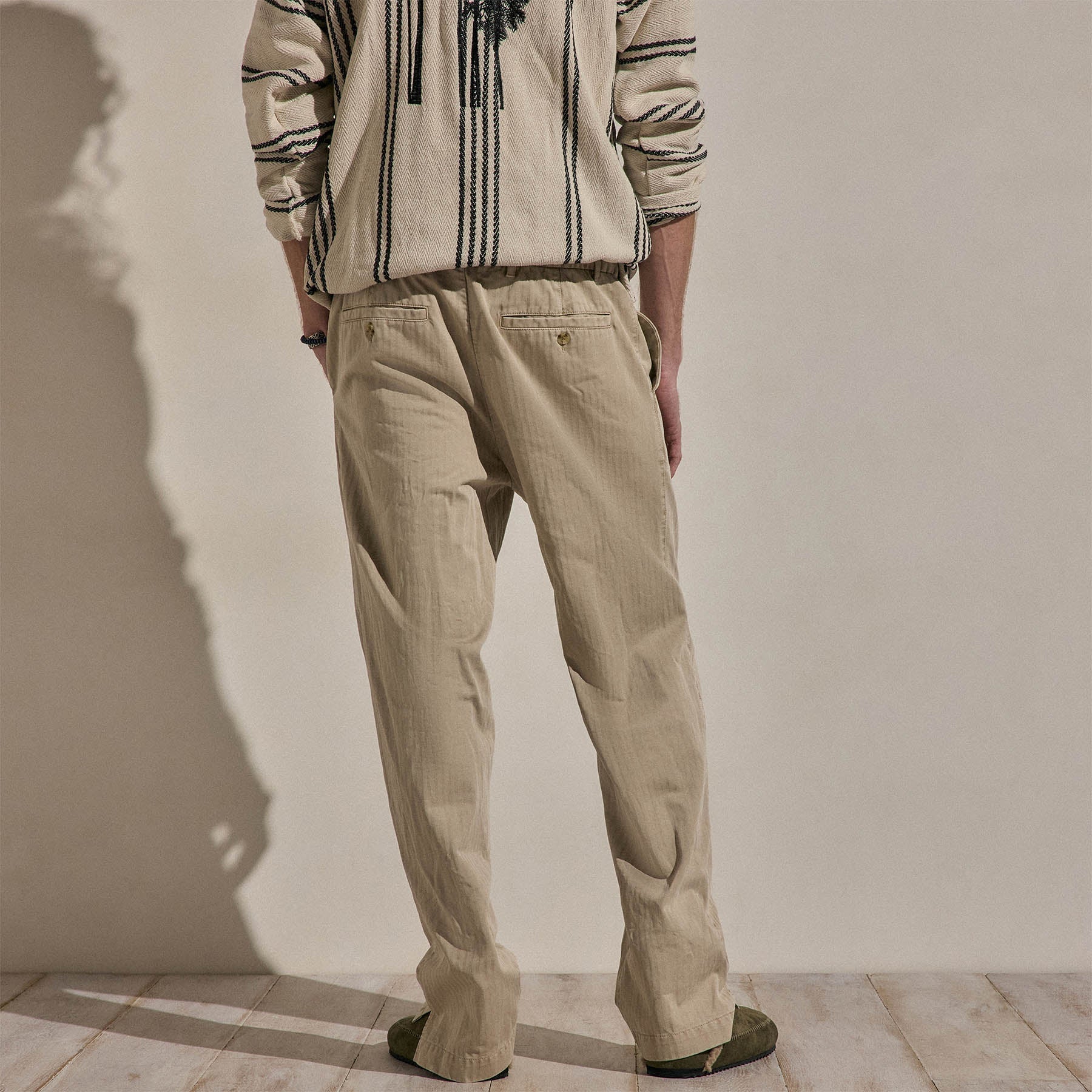 Herringbone Twill Trouser - Flax Pigment