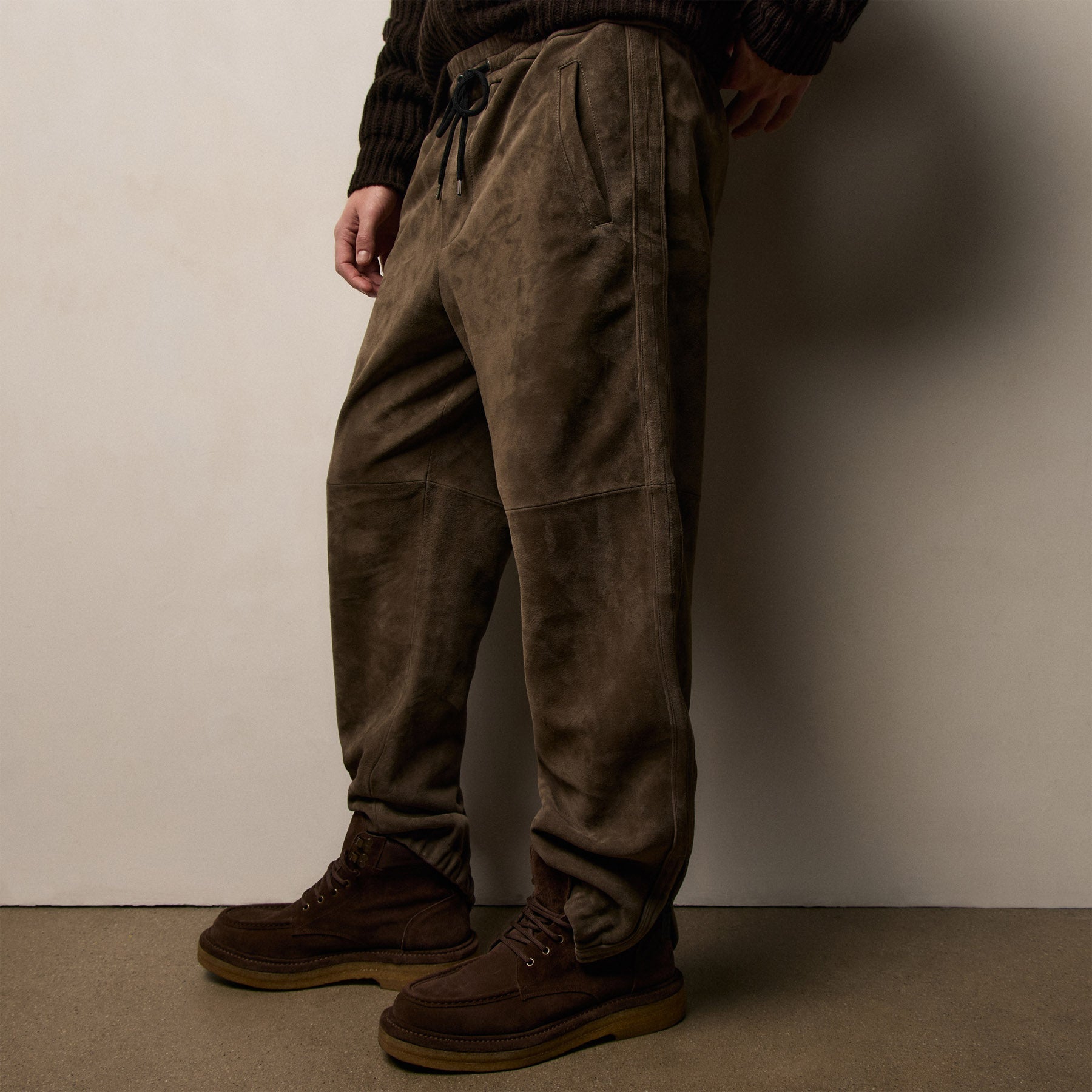 Suede Track Pant - Caribou