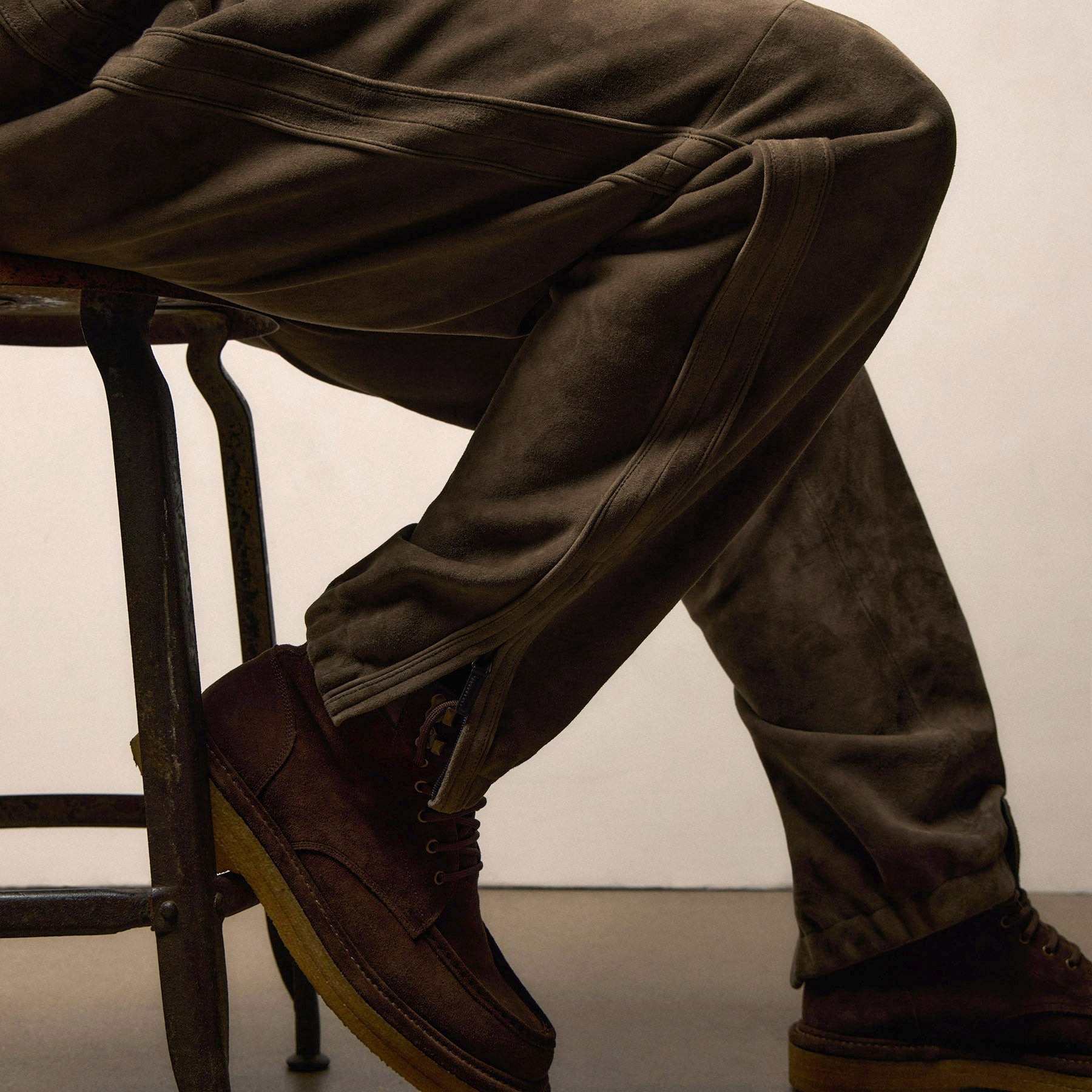 Suede Track Pant - Caribou