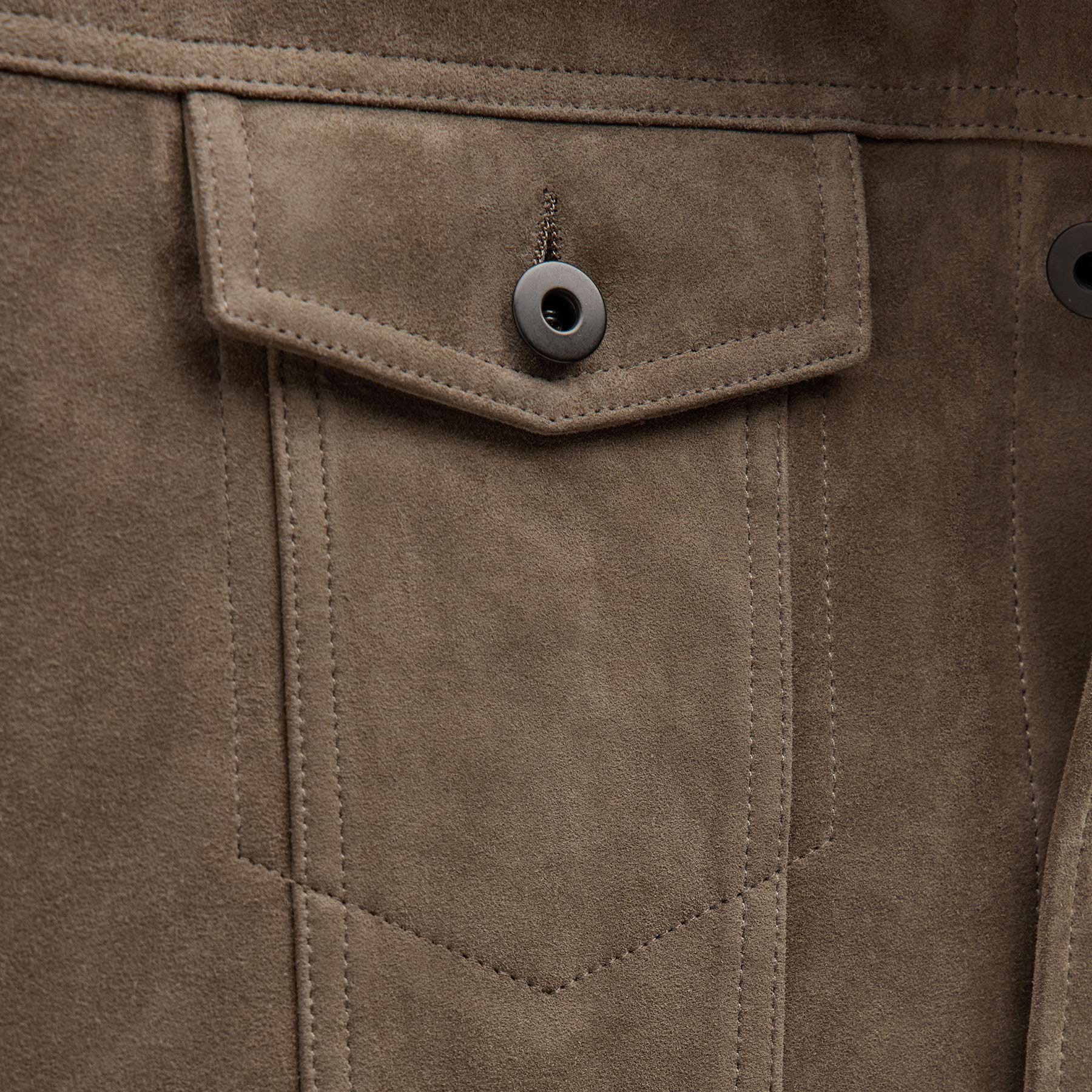 Suede Trucker Jacket - Caribou
