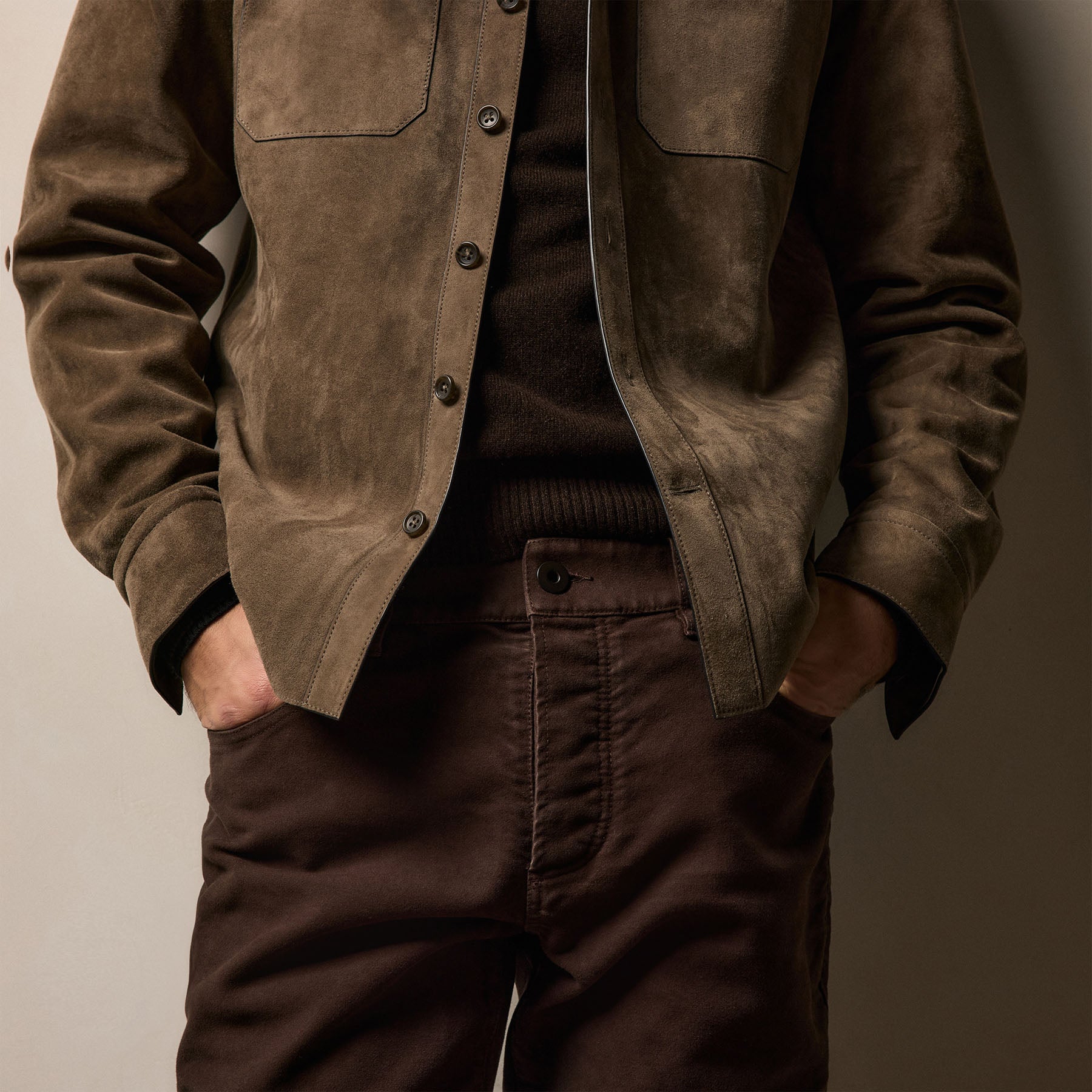 Suede Western Shirt - Caribou