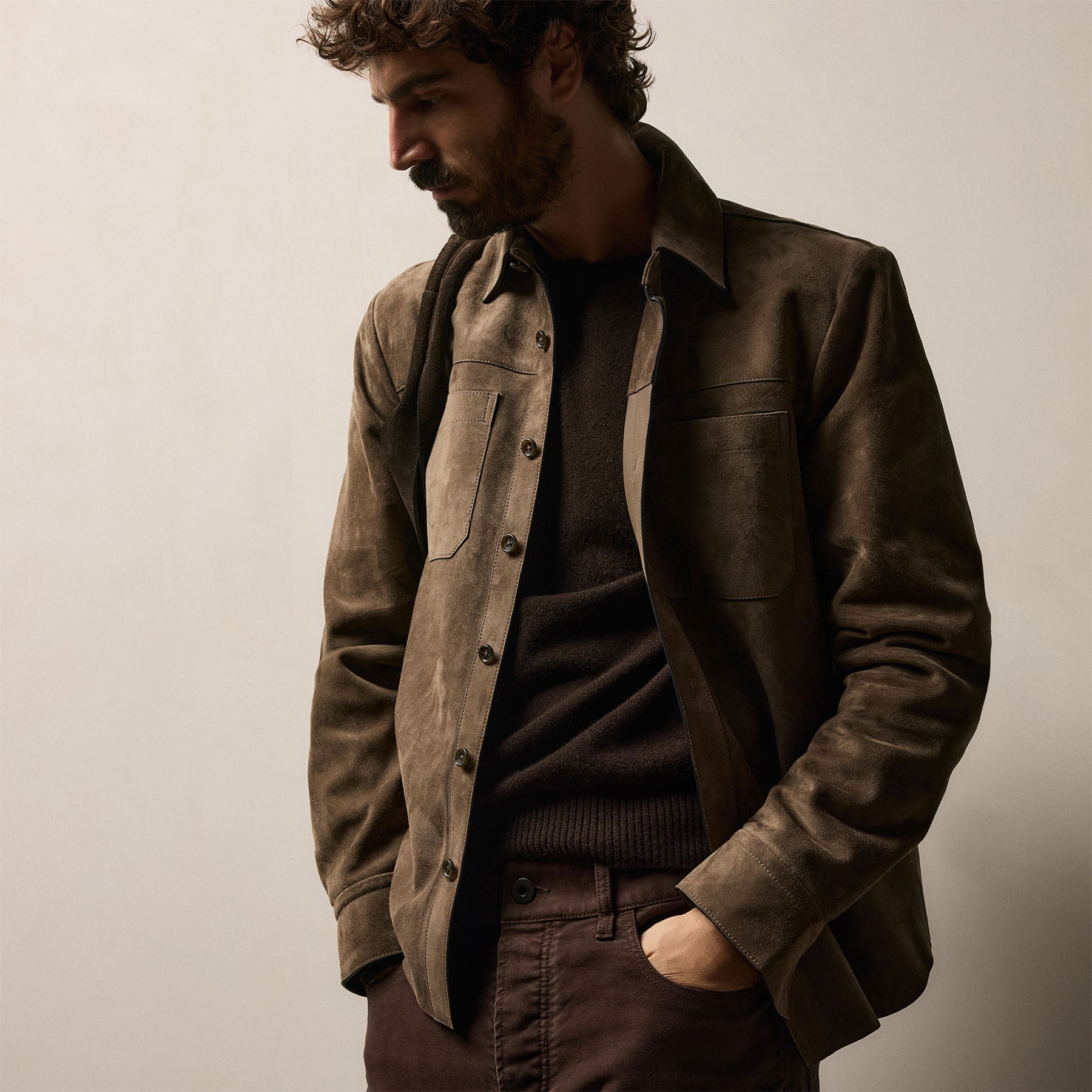 Suede Western Shirt - Caribou