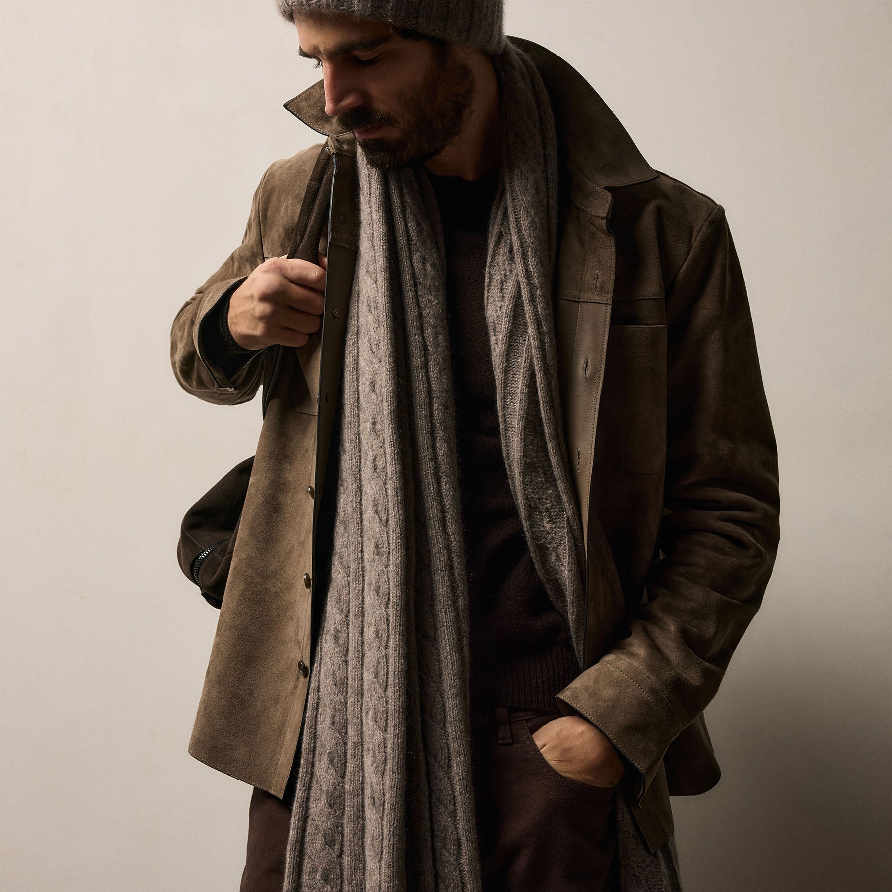Suede Western Shirt - Caribou