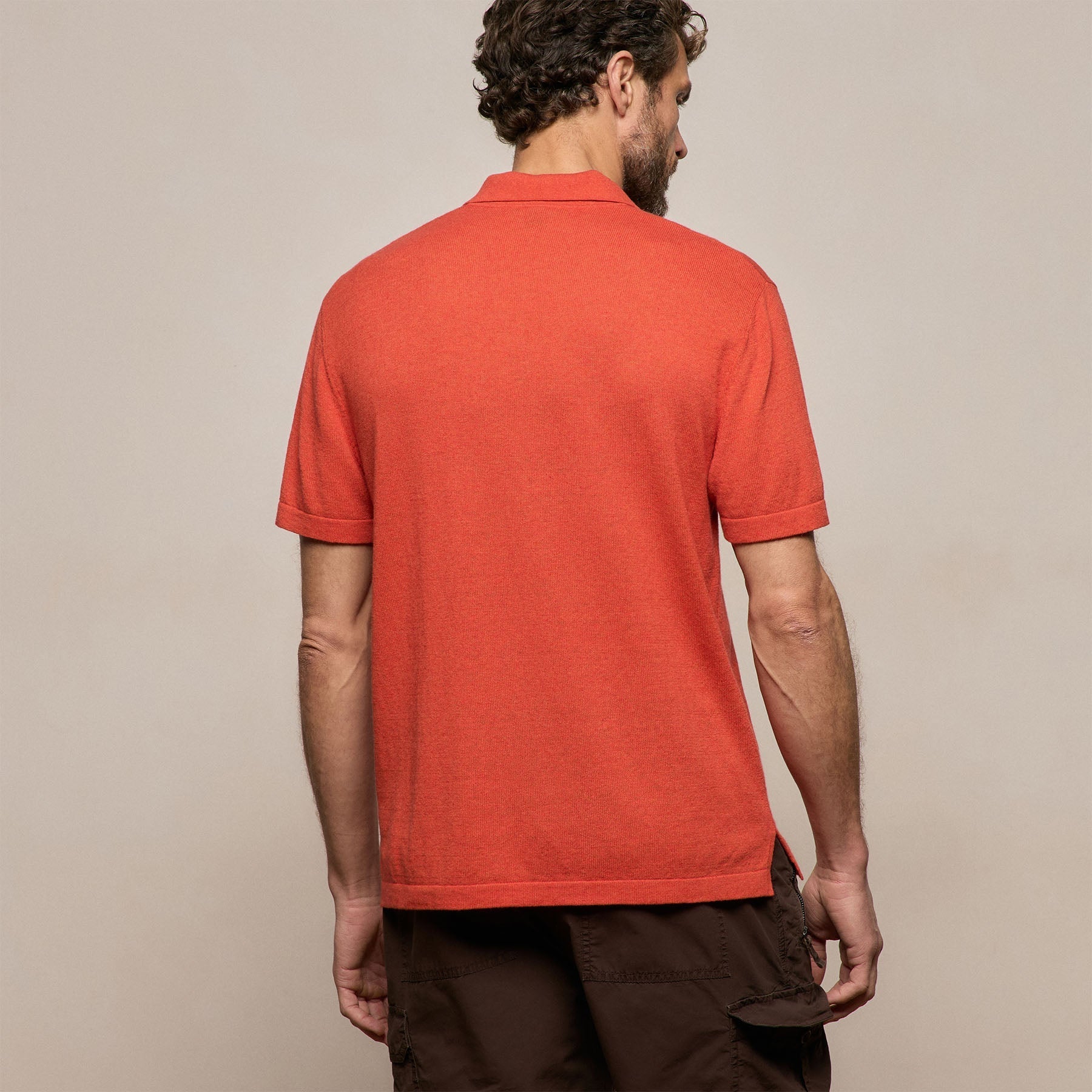Cotton Cashmere Polo - Blood Orange