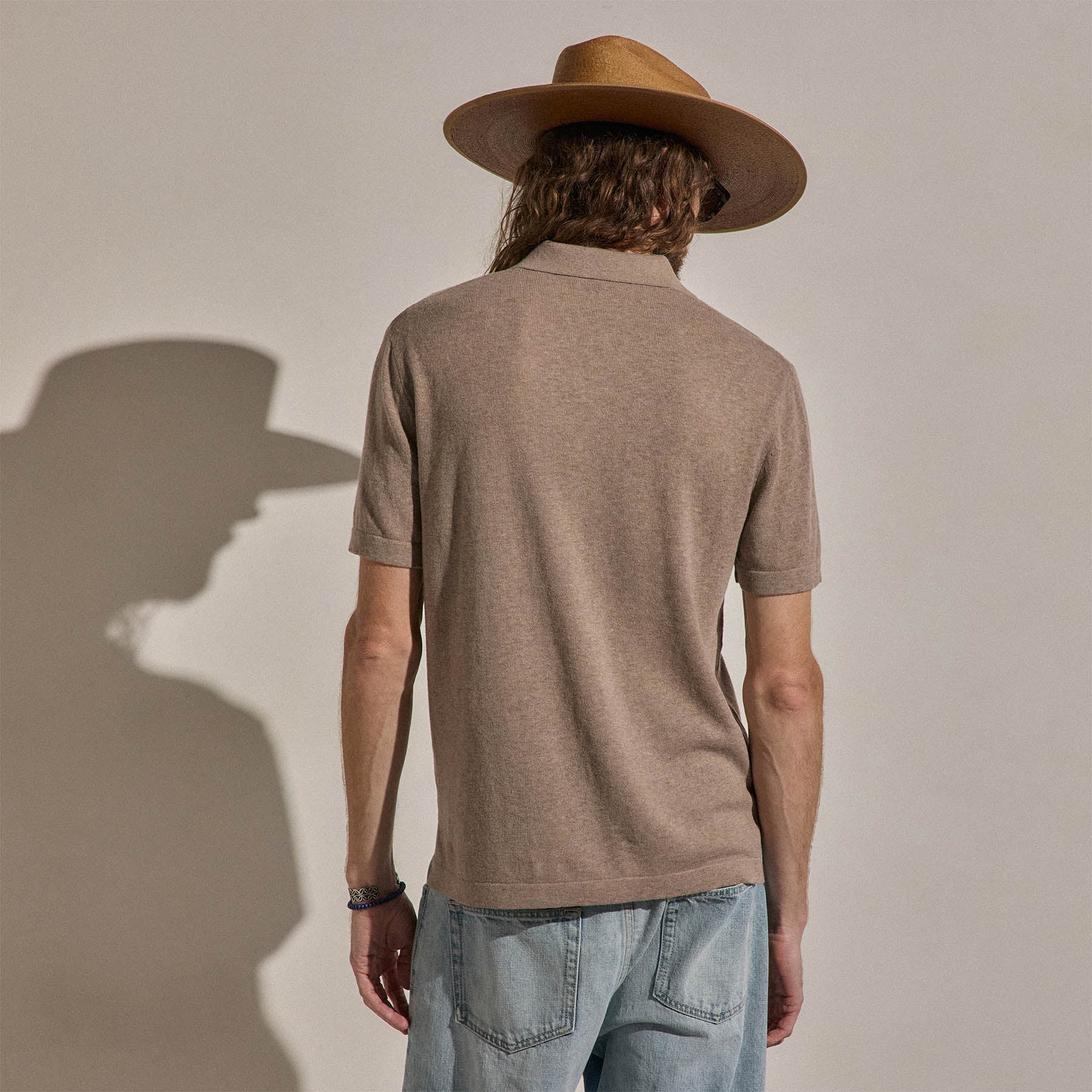 Cotton Cashmere Polo - Warm Brown