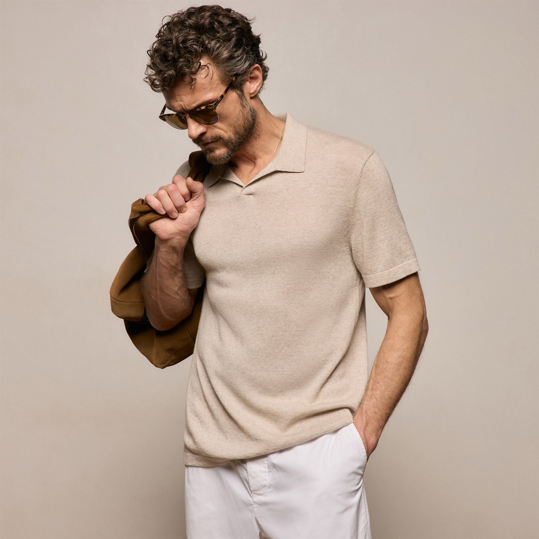 Cotton Cashmere Polo - Wheat