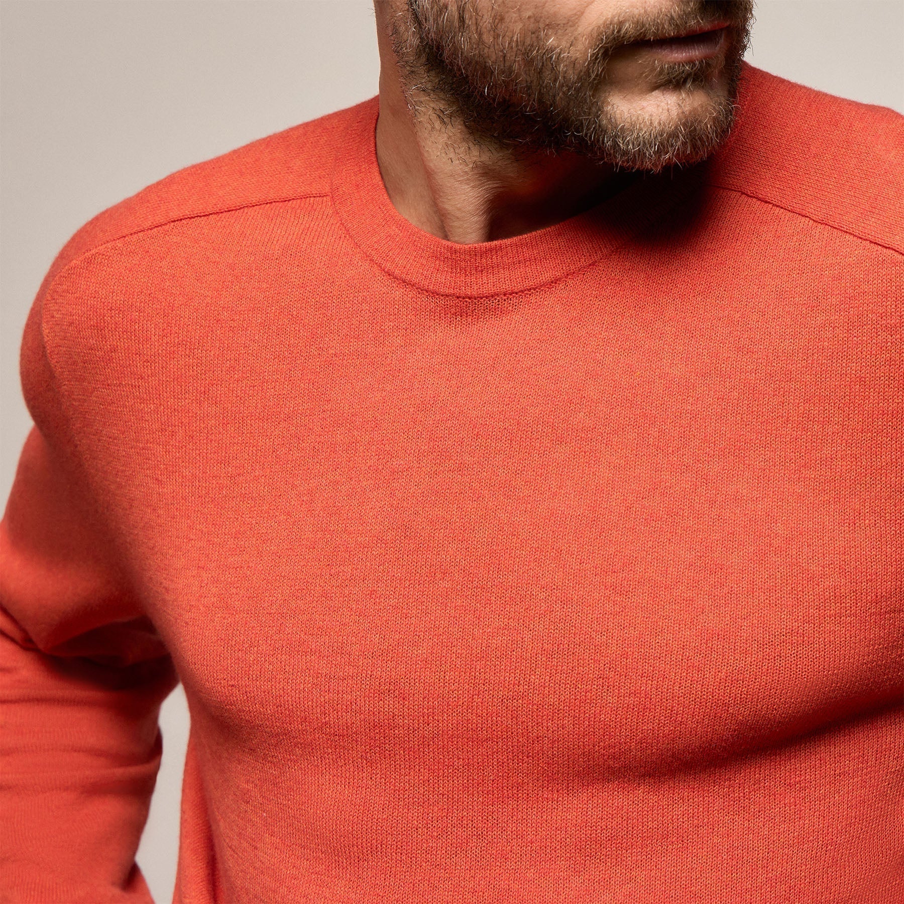 Cotton Cashmere Raglan Crew - Blood Orange