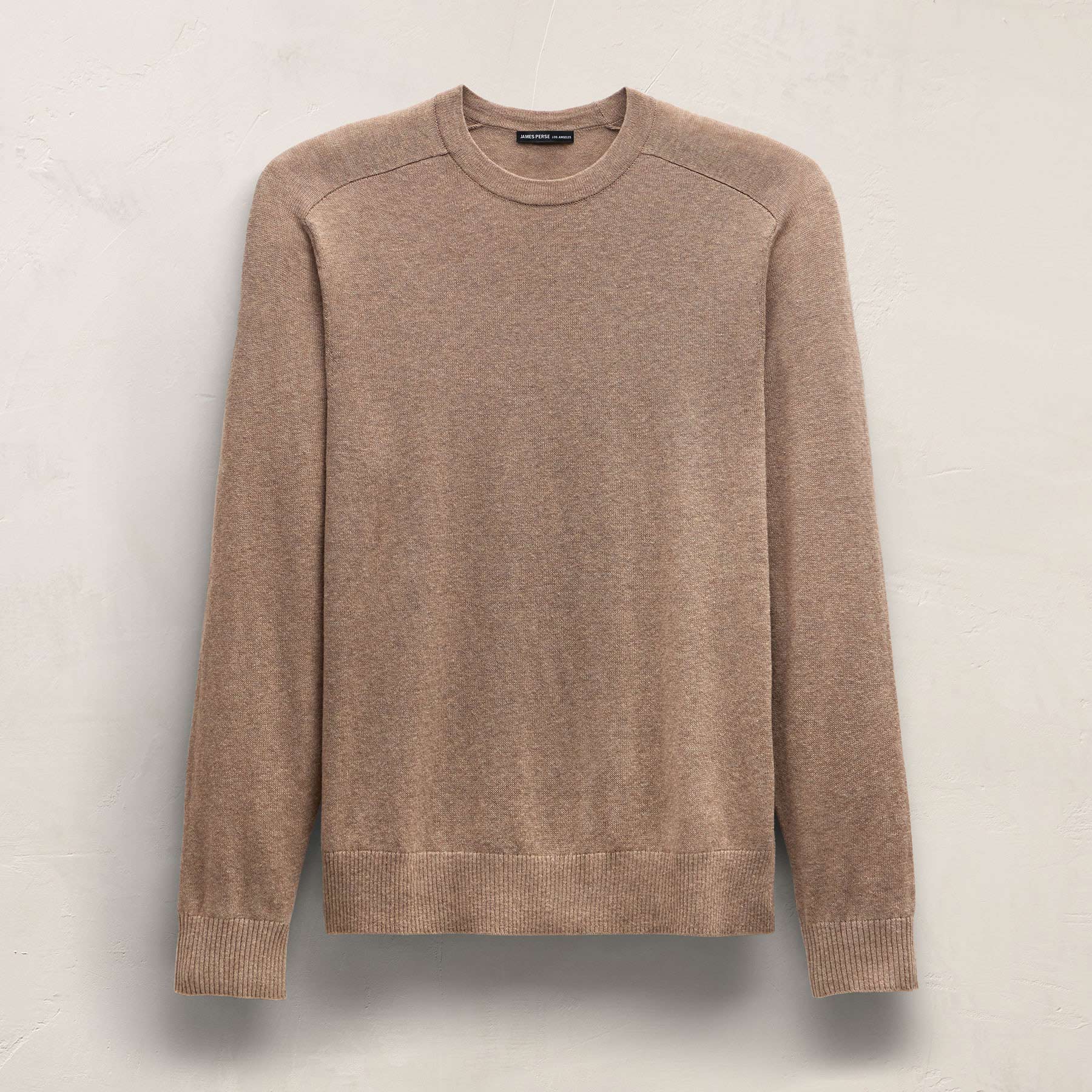 Cotton Cashmere Raglan Crew - Warm Brown
