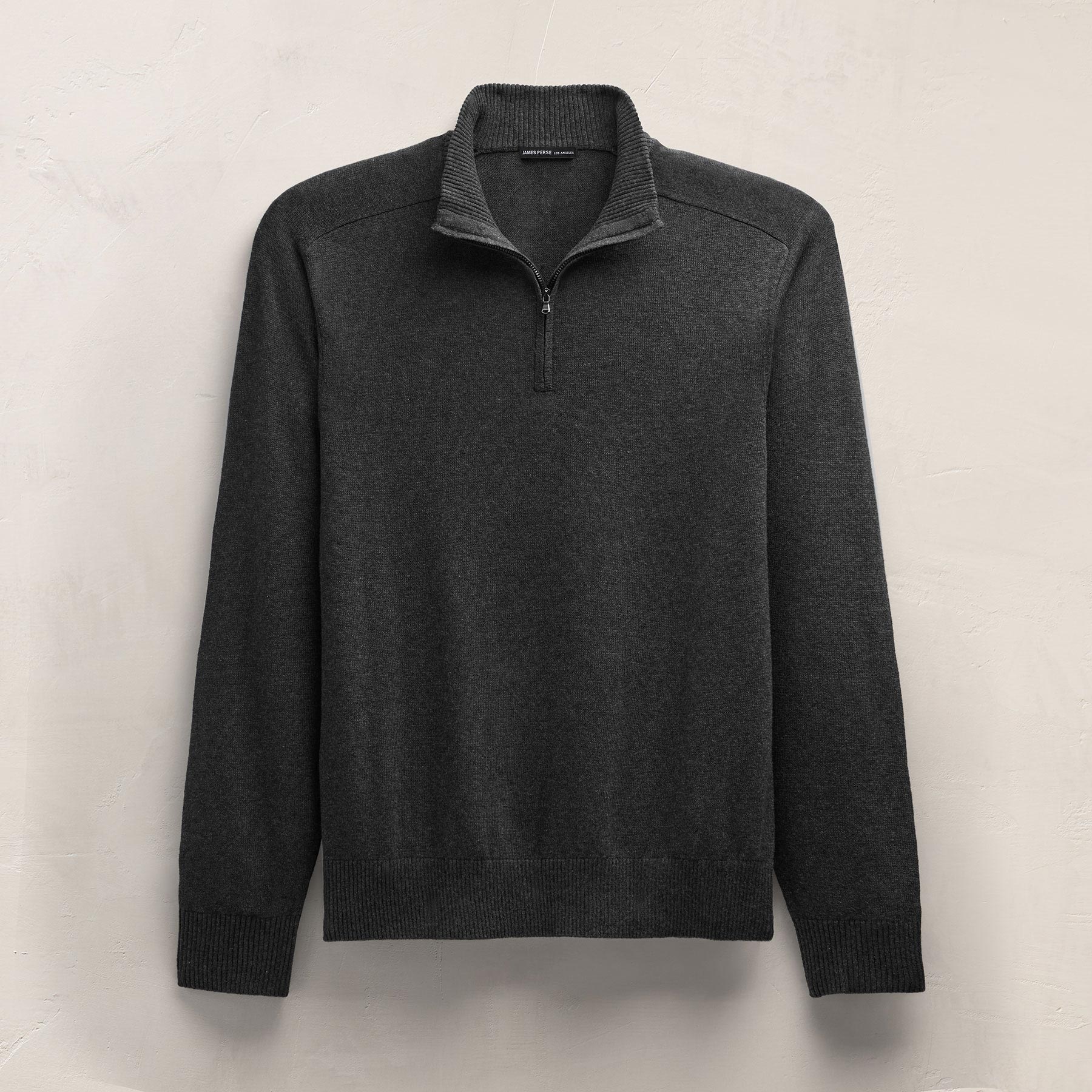 Cotton Cashmere Half Zip - Coal