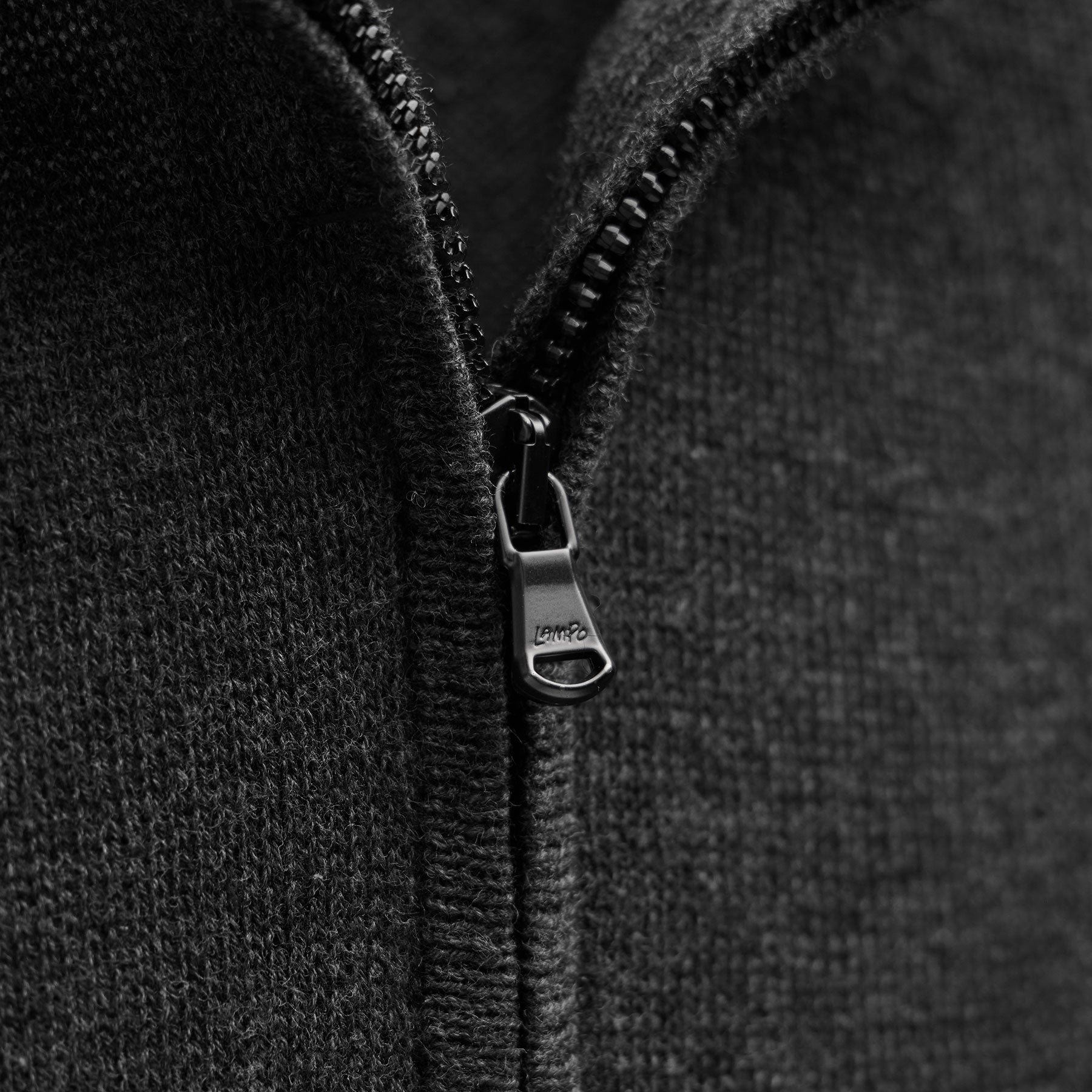 Cotton Cashmere Half Zip - Coal