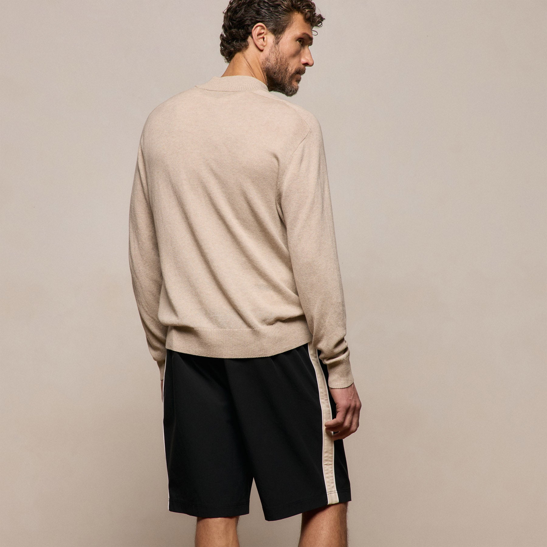 Cotton Cashmere Half Zip - Wheat