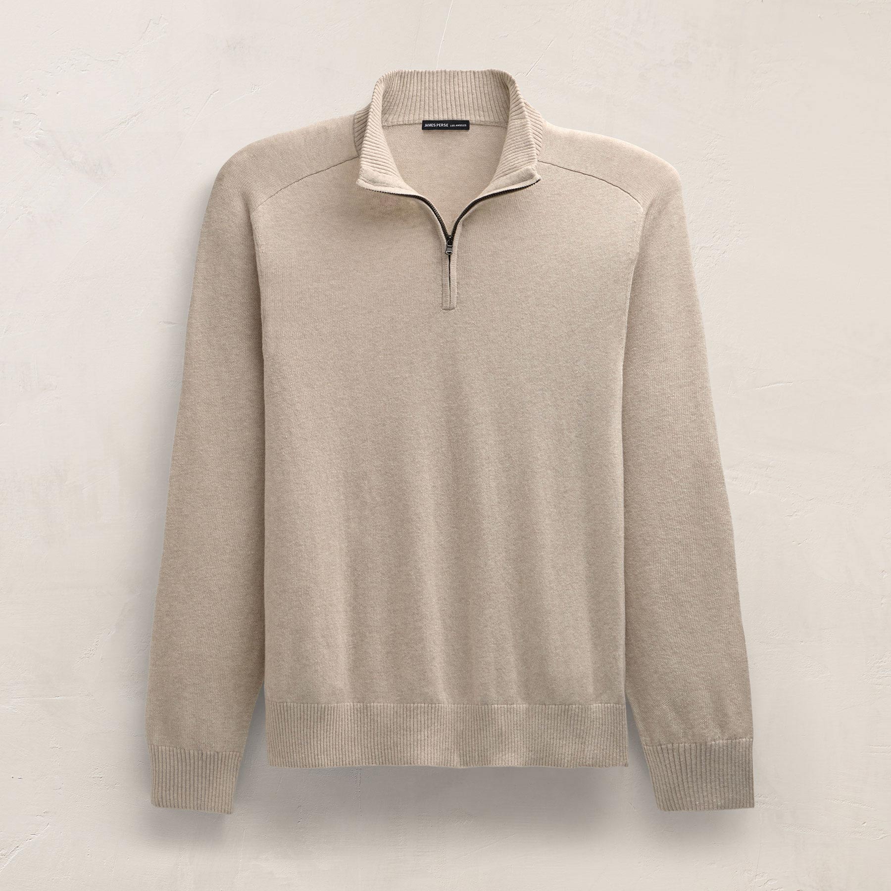 Cotton Cashmere Half Zip - Wheat