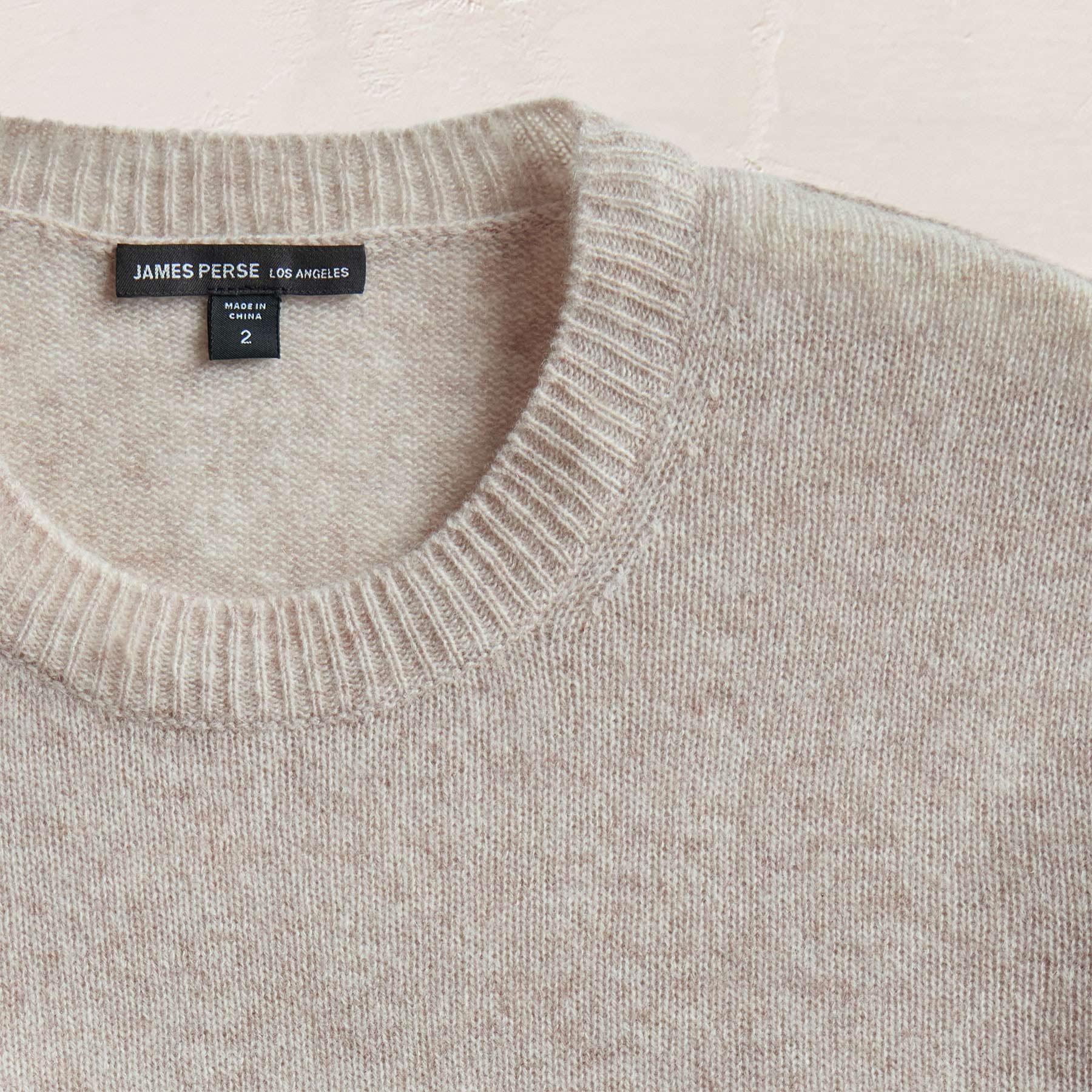 Soft Featherweight Cashmere Crew - Light Beige