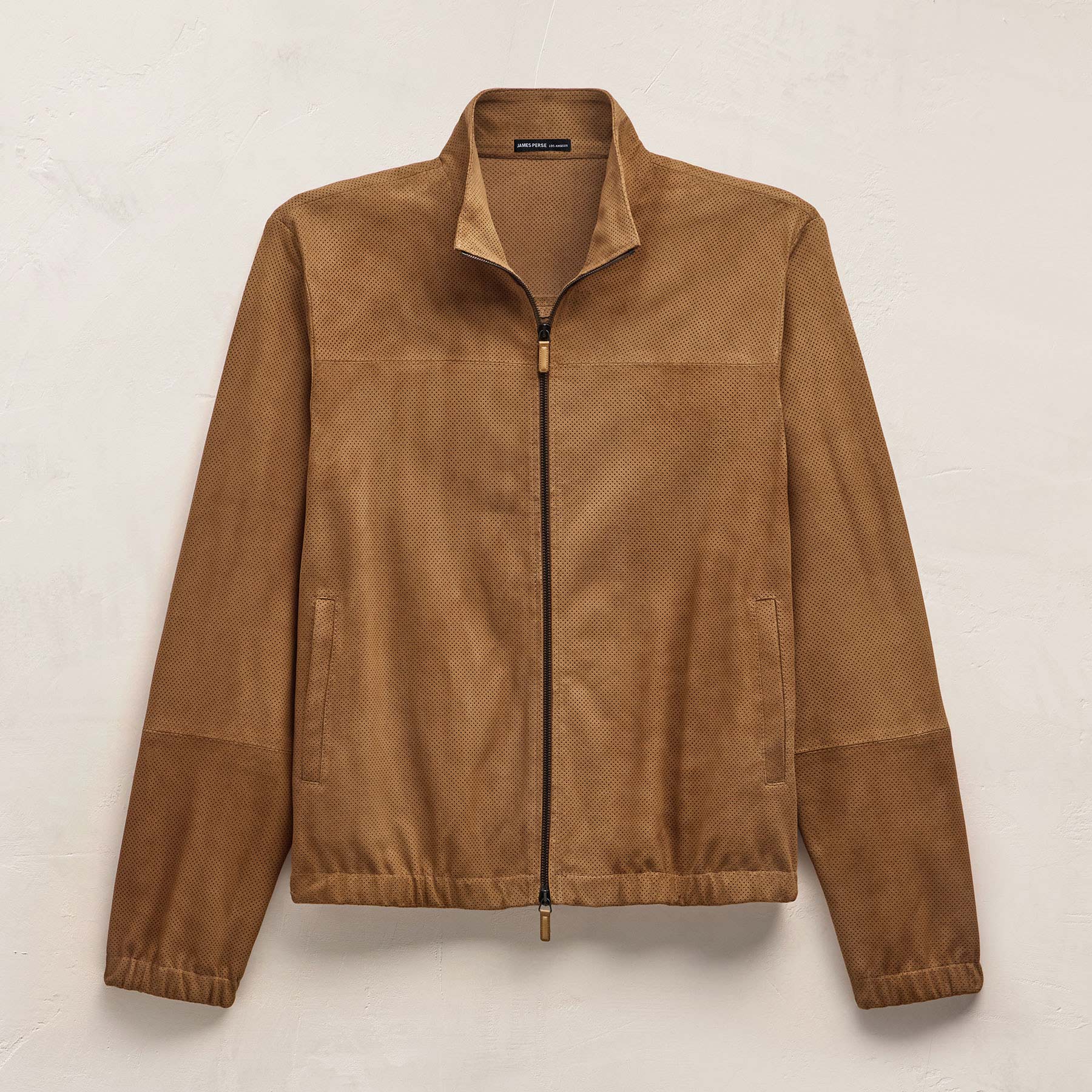 Perforated Suede Sport Jacket - Gingerbread