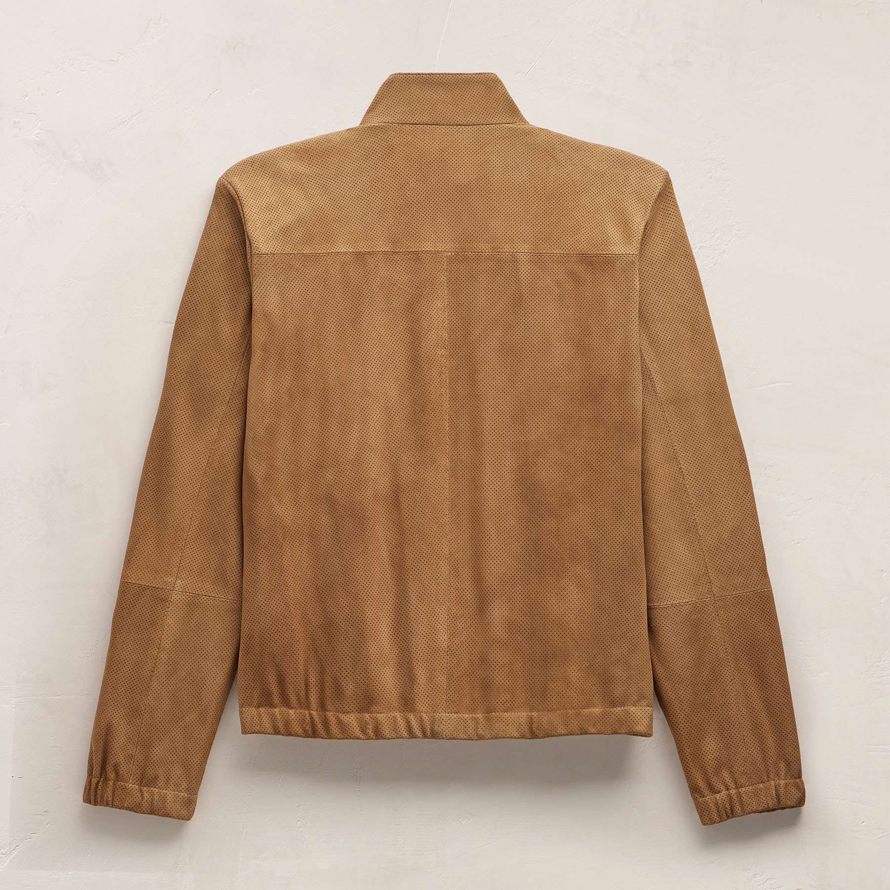 Perforated Suede Sport Jacket - Gingerbread