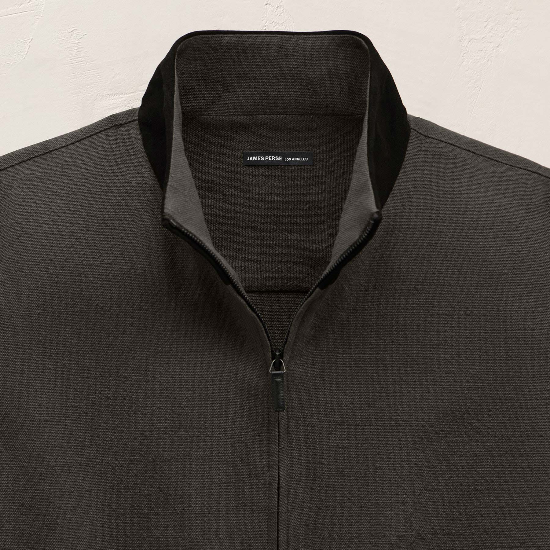 Suede Trimmed Track Jacket - Dark Olive/Black